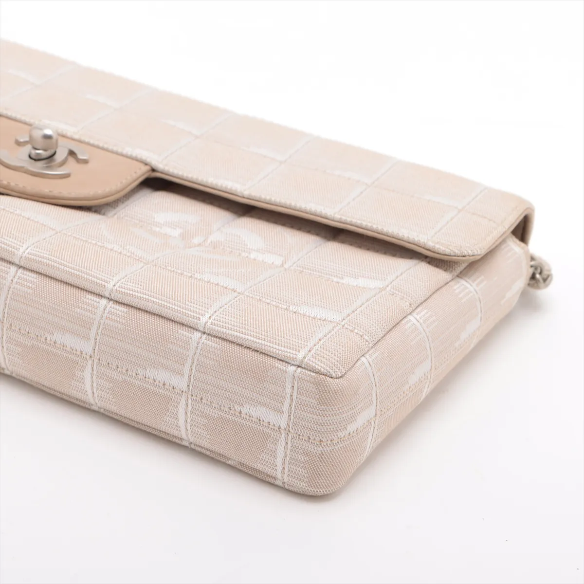 New Travel Line Nylon Chain Shoulder Bag Beige Silver Hardware 6414512 No. 6 — view 3