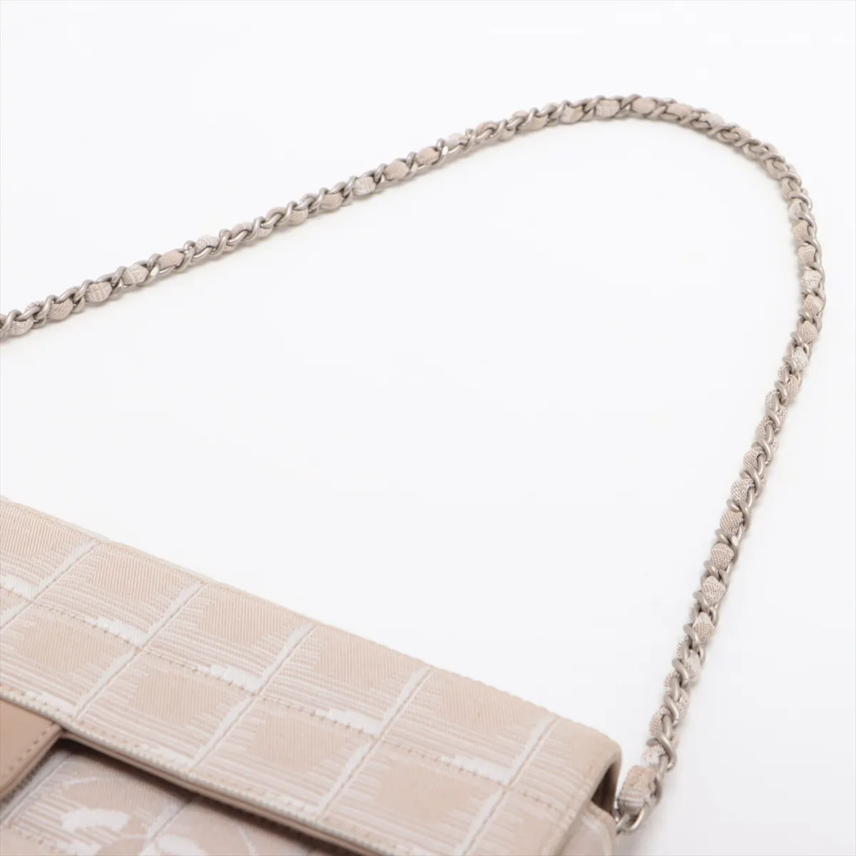 New Travel Line Nylon Chain Shoulder Bag Beige Silver Hardware 6414512 No. 6 — view 5