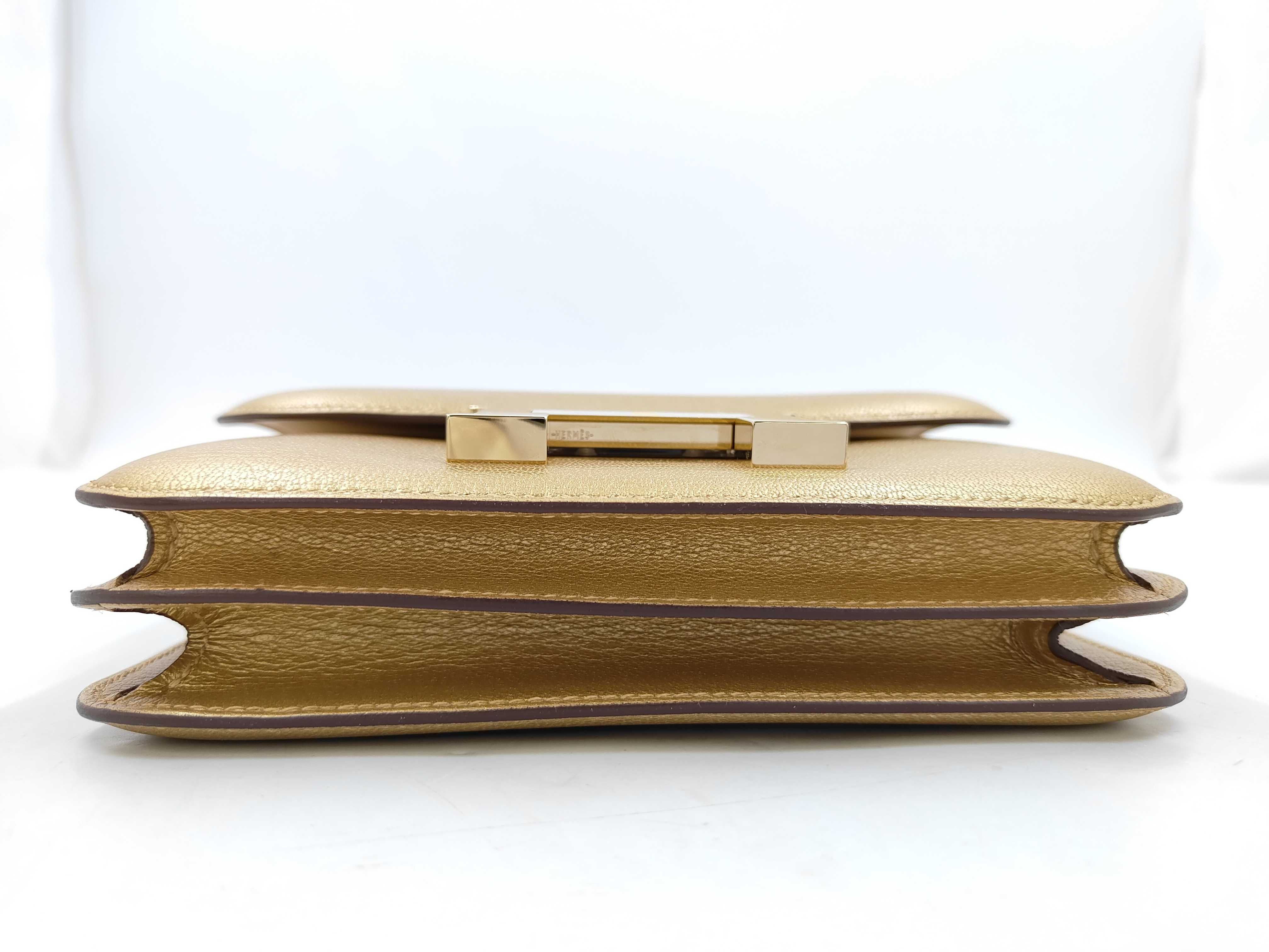 Constance Mini Chevre Doré GD Hardware W Stamp Shoulder Bag — view 3