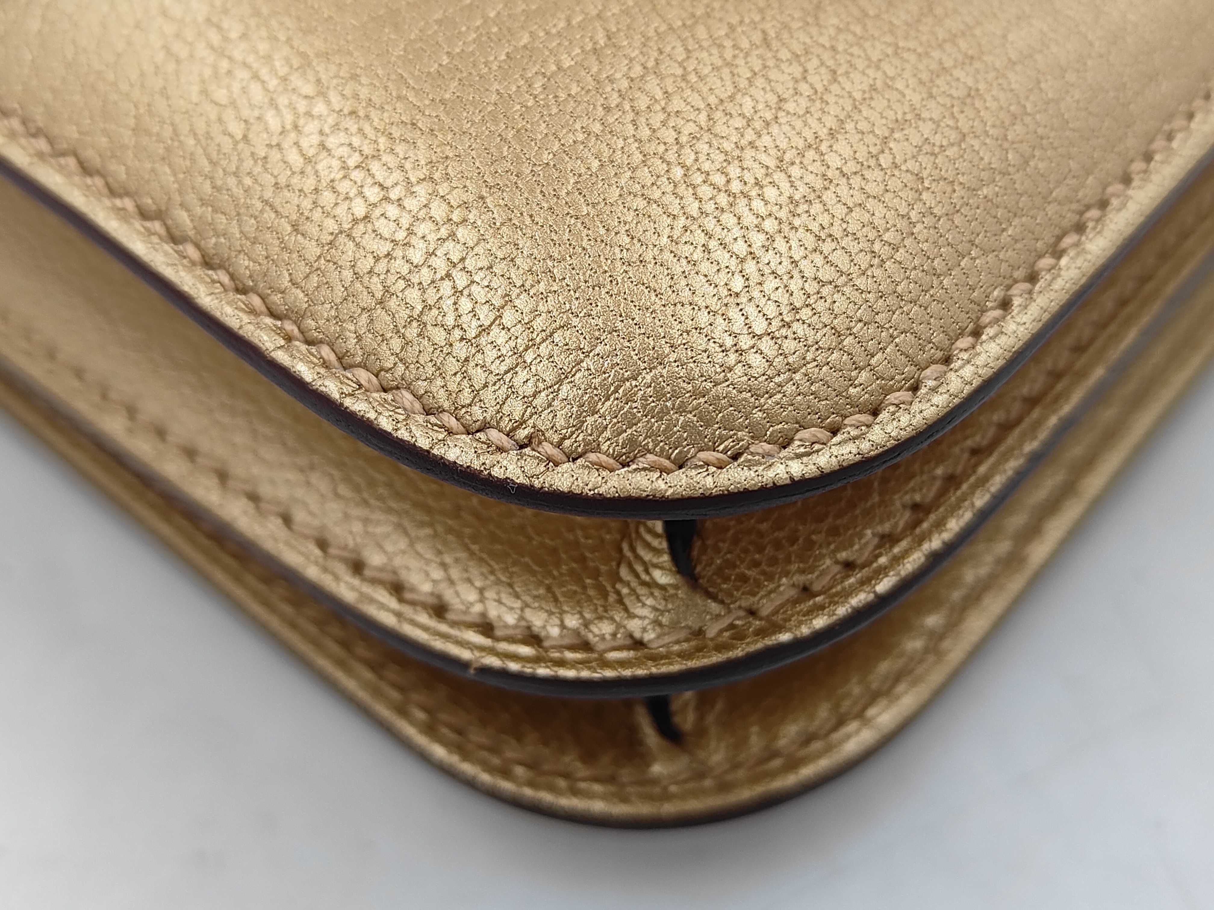 Constance Mini Chevre Doré GD Hardware W Stamp Shoulder Bag — view 4