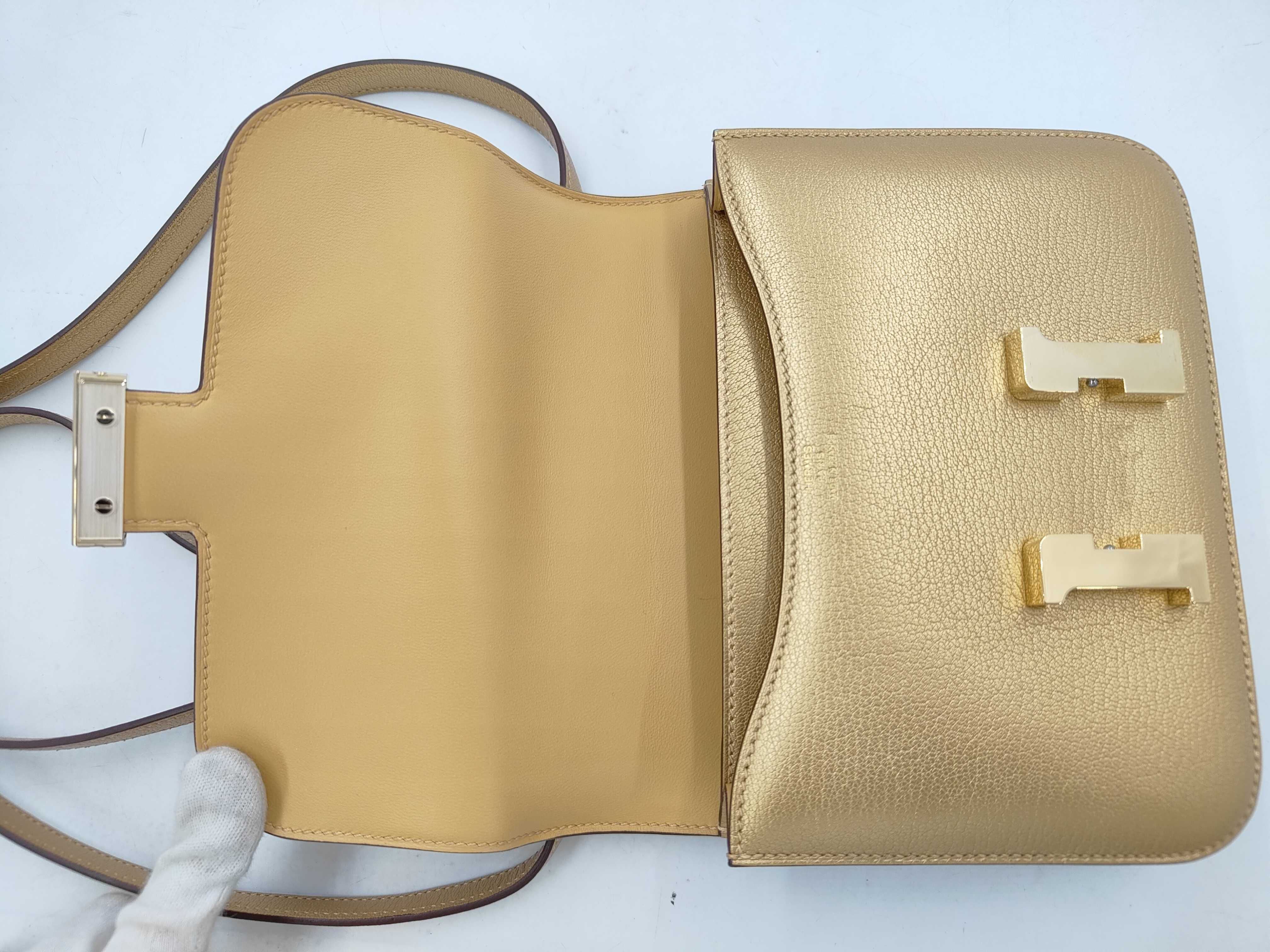Constance Mini Chevre Doré GD Hardware W Stamp Shoulder Bag — view 8