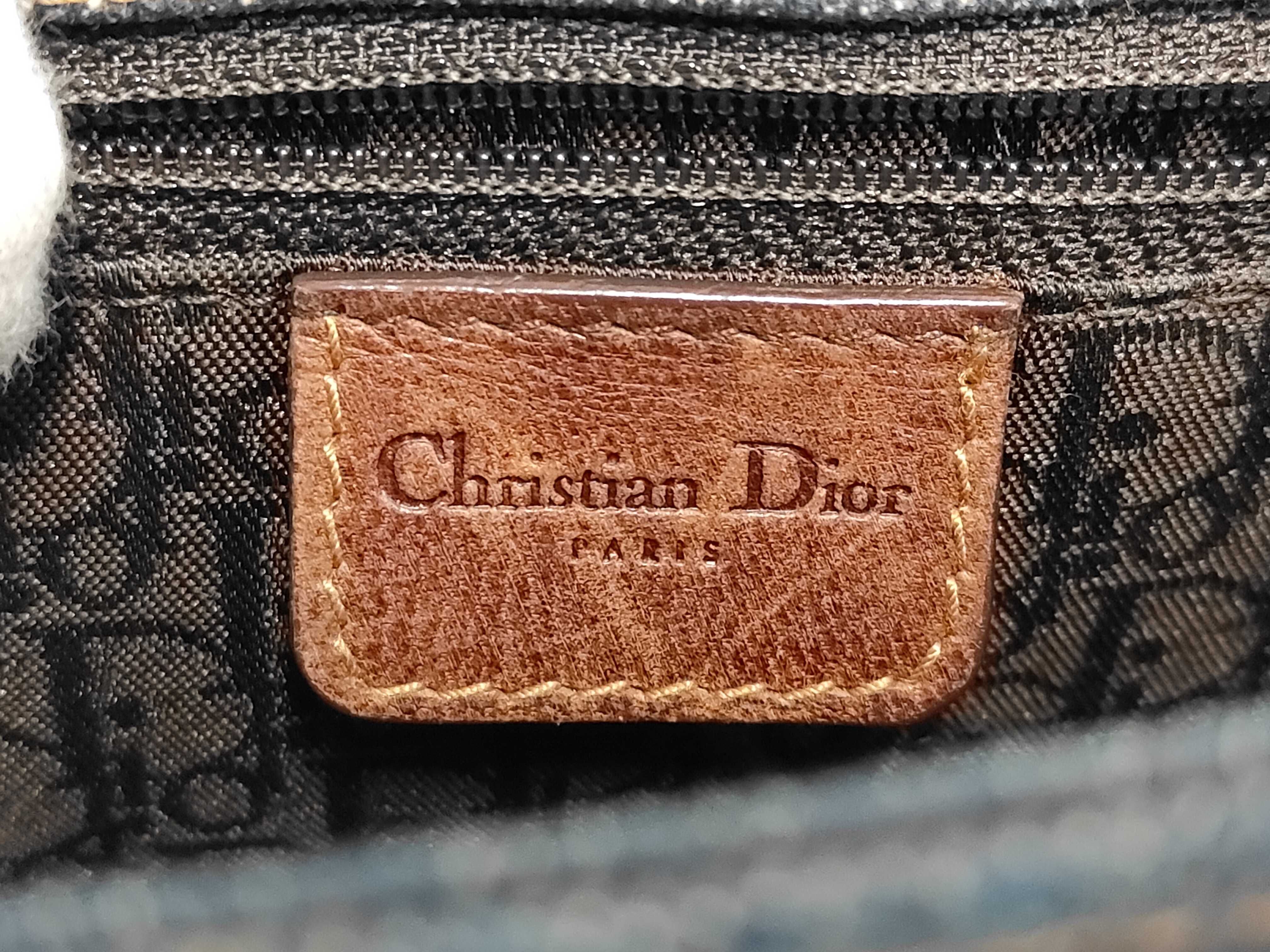 Street Chic Denim x Leather Shoulder Bag Blue x Brown Bag — view 8