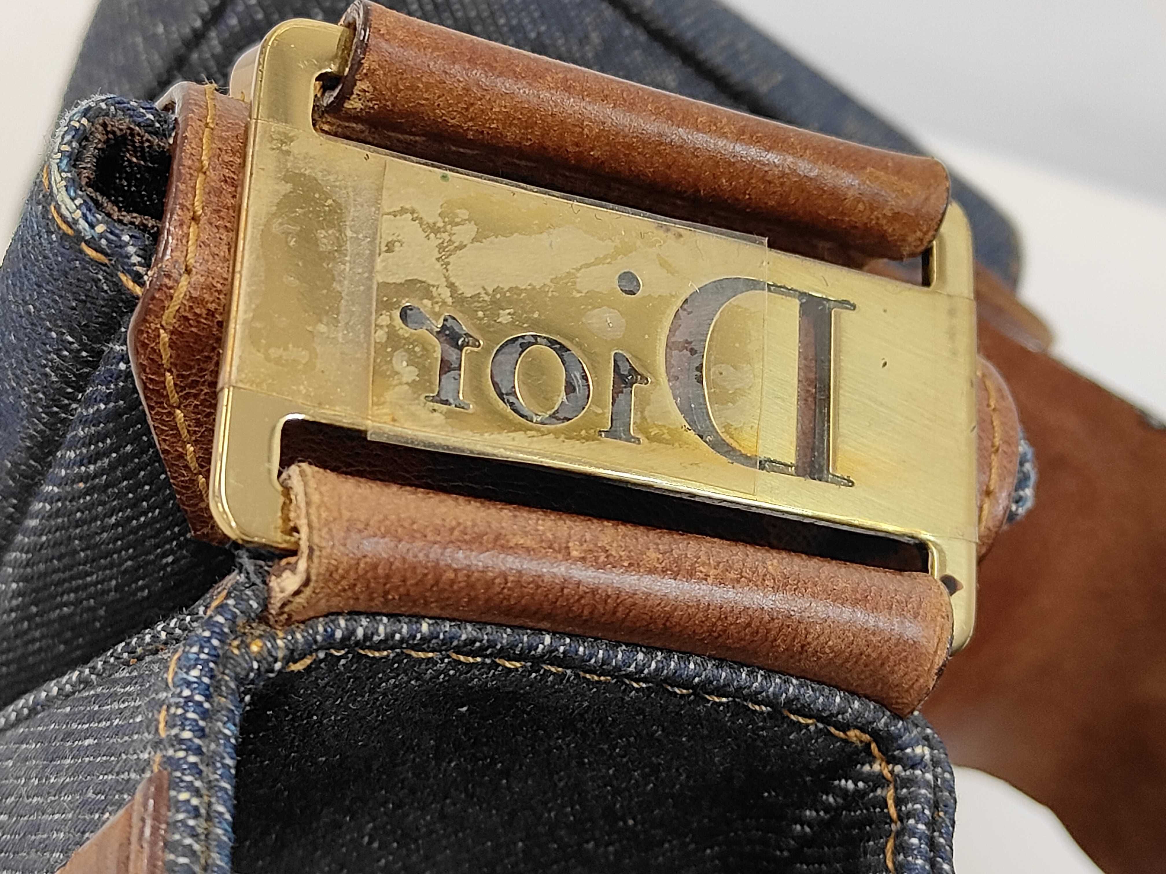 Street Chic Denim x Leather Shoulder Bag Blue x Brown Bag — view 10