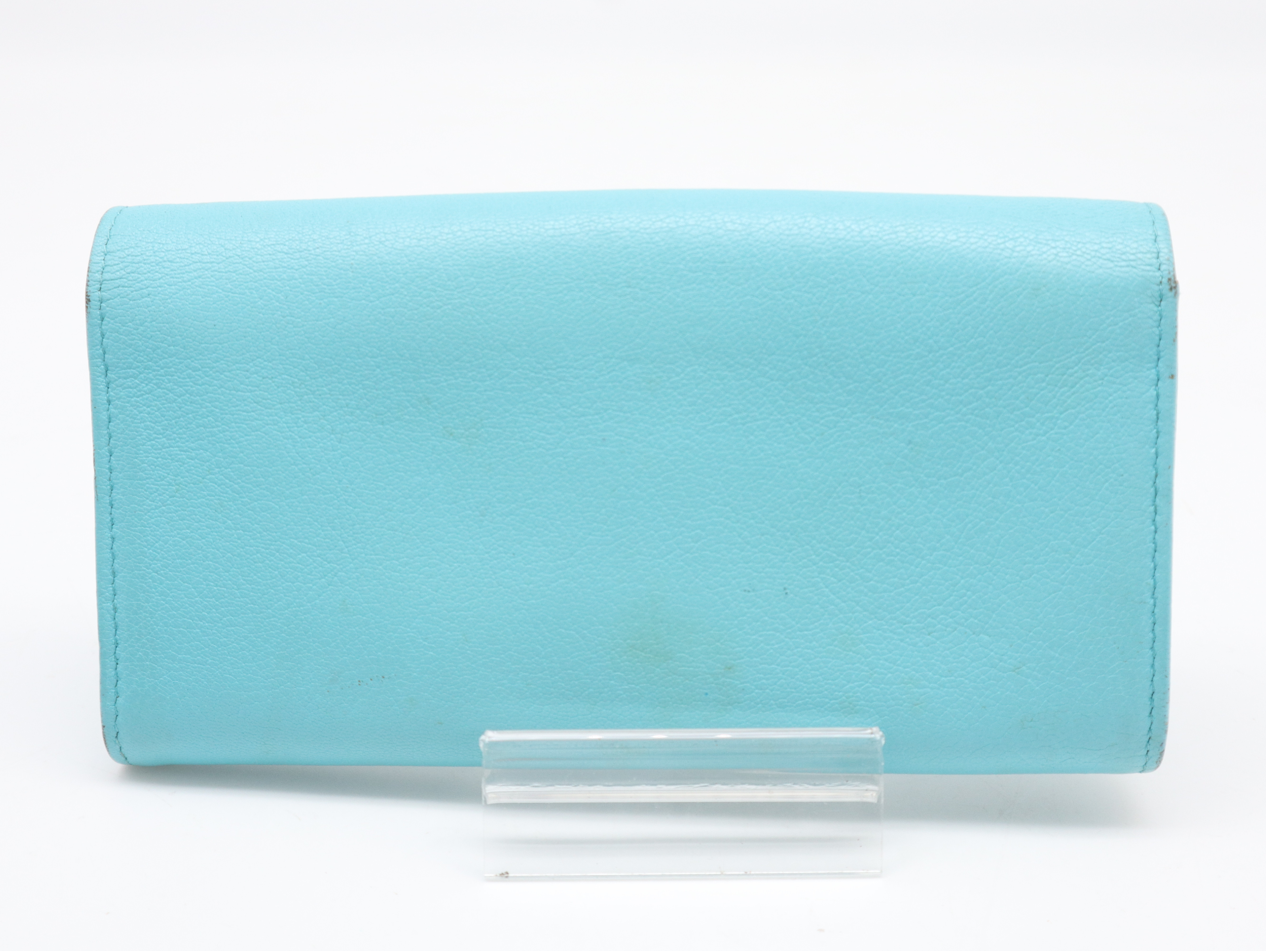 Leather Lucky Umbrella Coco Mark Long Wallet Turquoise Seal Card 27663149 Guaranteed Wallet — view 2