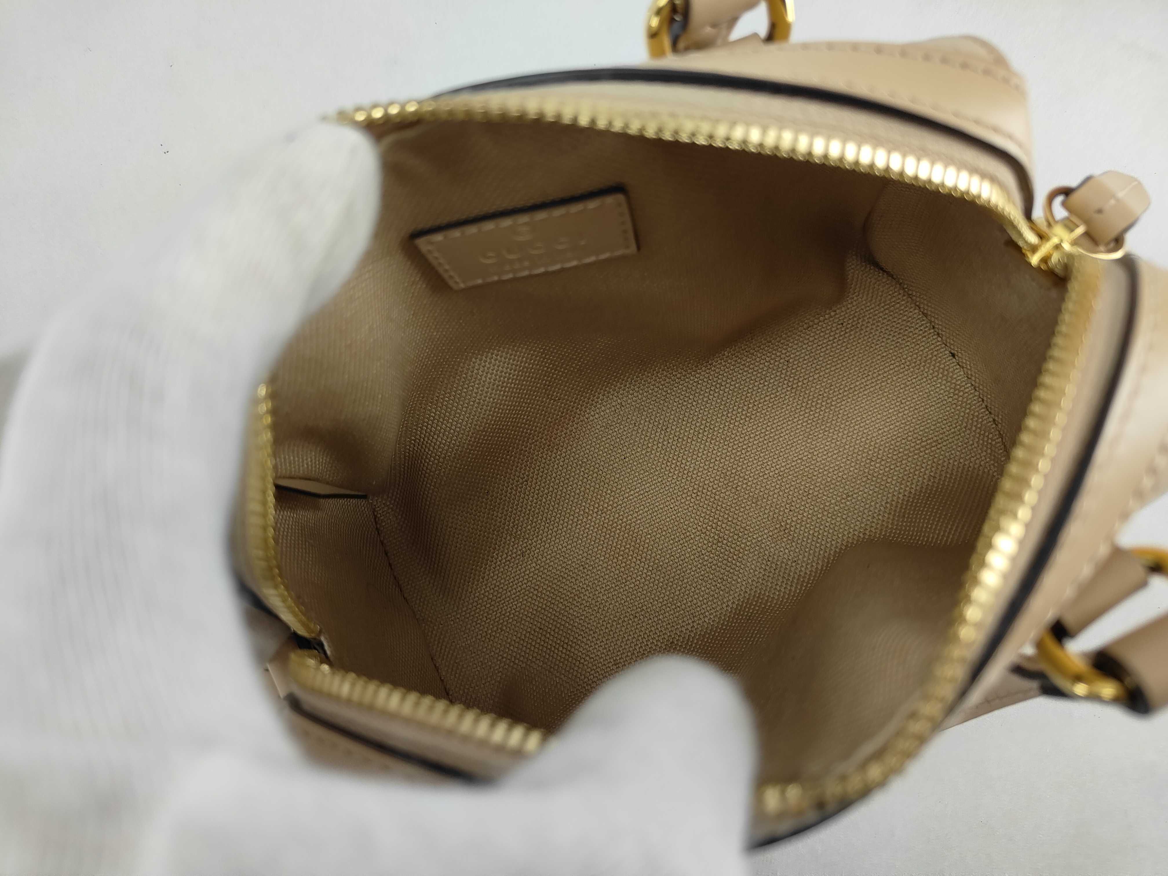 GG Super Mini Leather 2-Way Handbag, Pink, 790130, Boston Bag — view 11