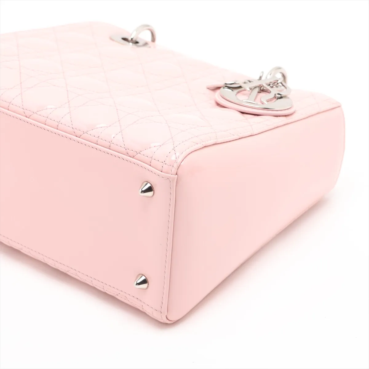 Cannage Lady Dior Patent Leather 2-Way Handbag Pink — view 3