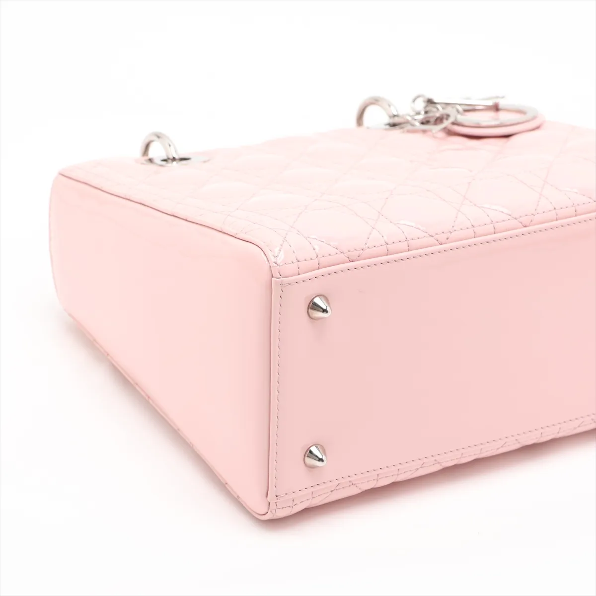 Cannage Lady Dior Patent Leather 2-Way Handbag Pink — view 4