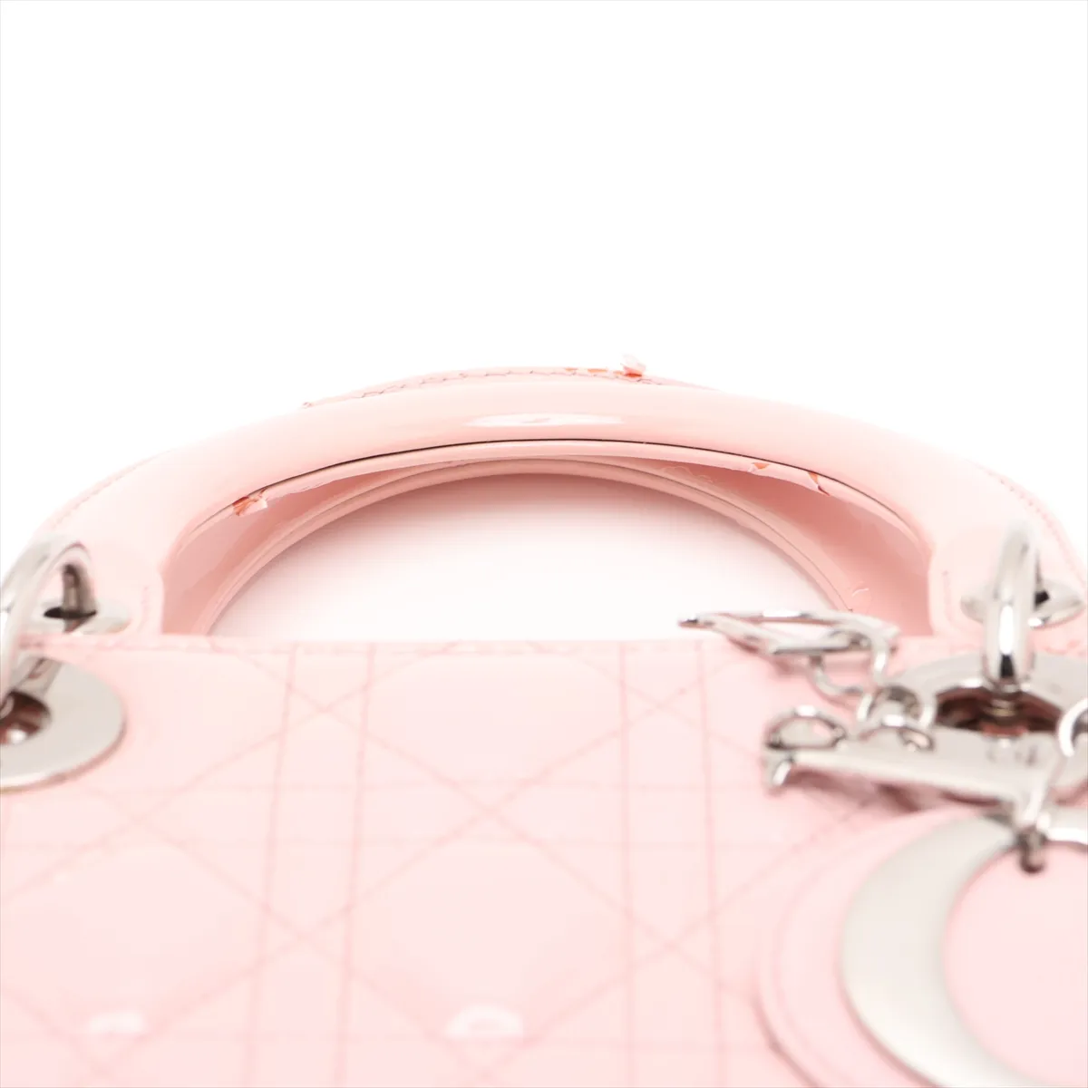 Cannage Lady Dior Patent Leather 2-Way Handbag Pink — view 6