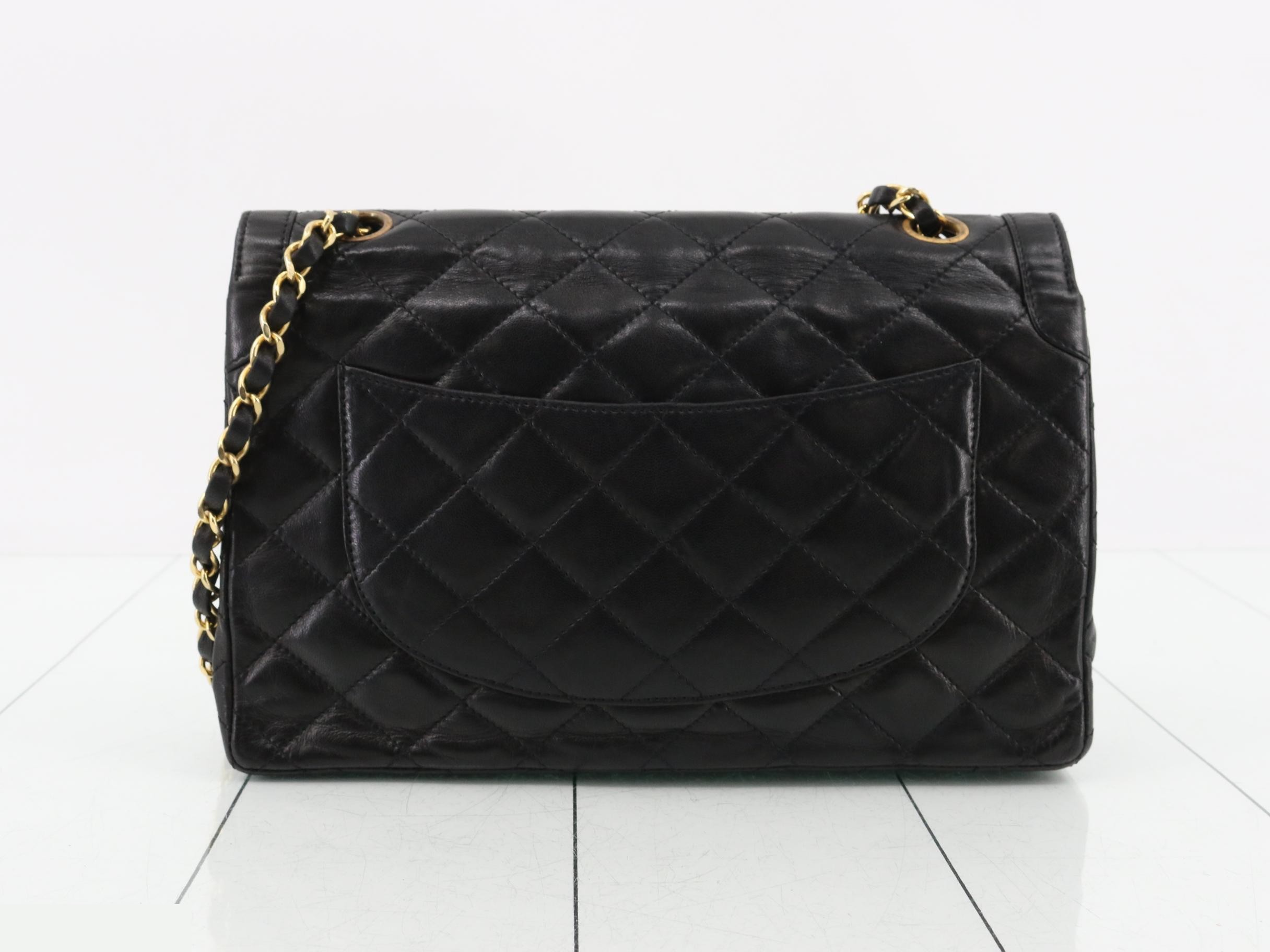 Lambskin Paris Limited Edition Chain Shoulder Bag with Turnlock and Double Flap — view 2