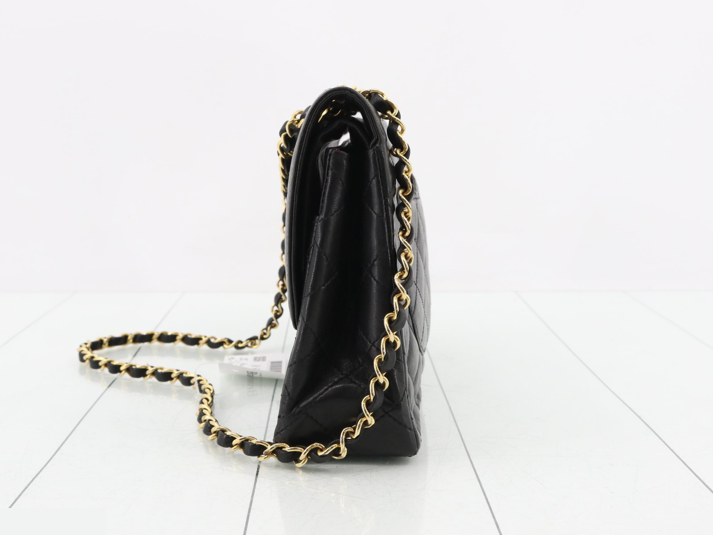 Lambskin Paris Limited Edition Chain Shoulder Bag with Turnlock and Double Flap — view 3