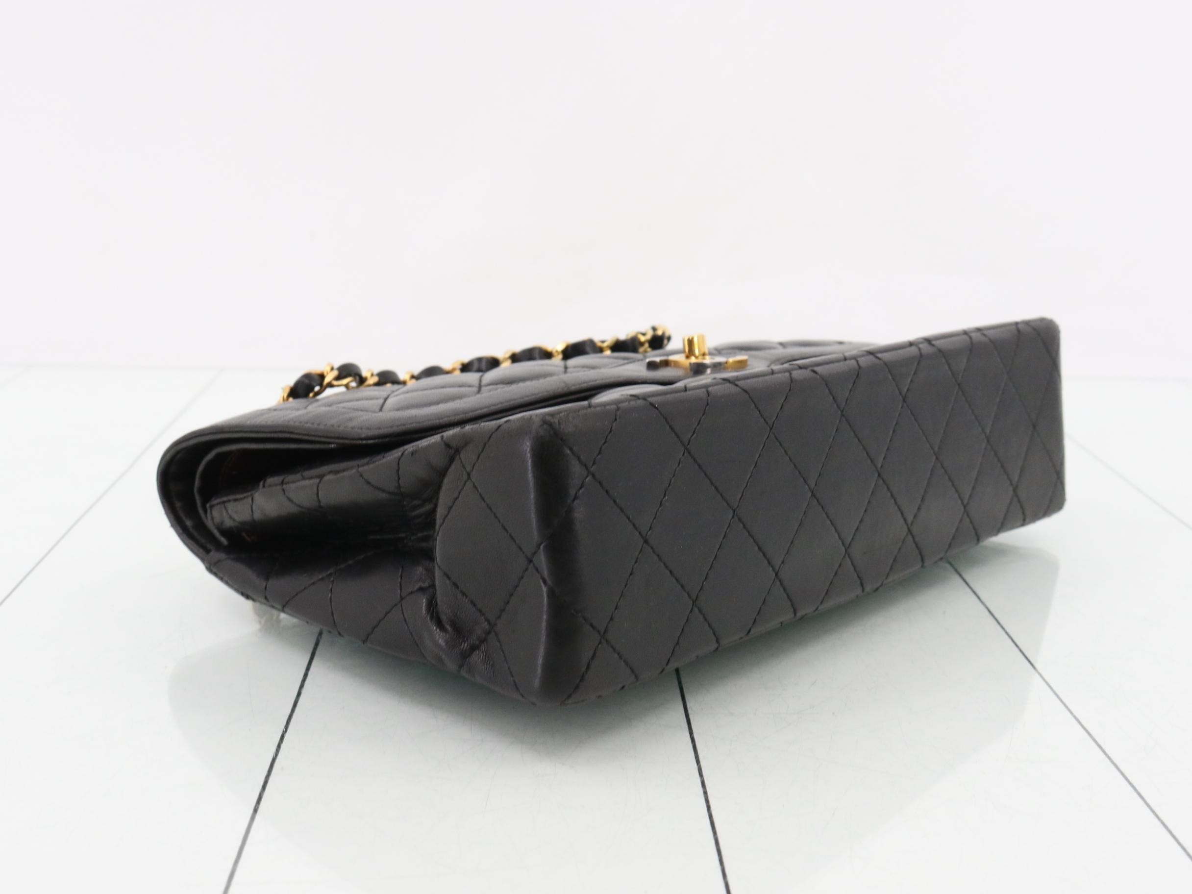 Lambskin Paris Limited Edition Chain Shoulder Bag with Turnlock and Double Flap — view 5