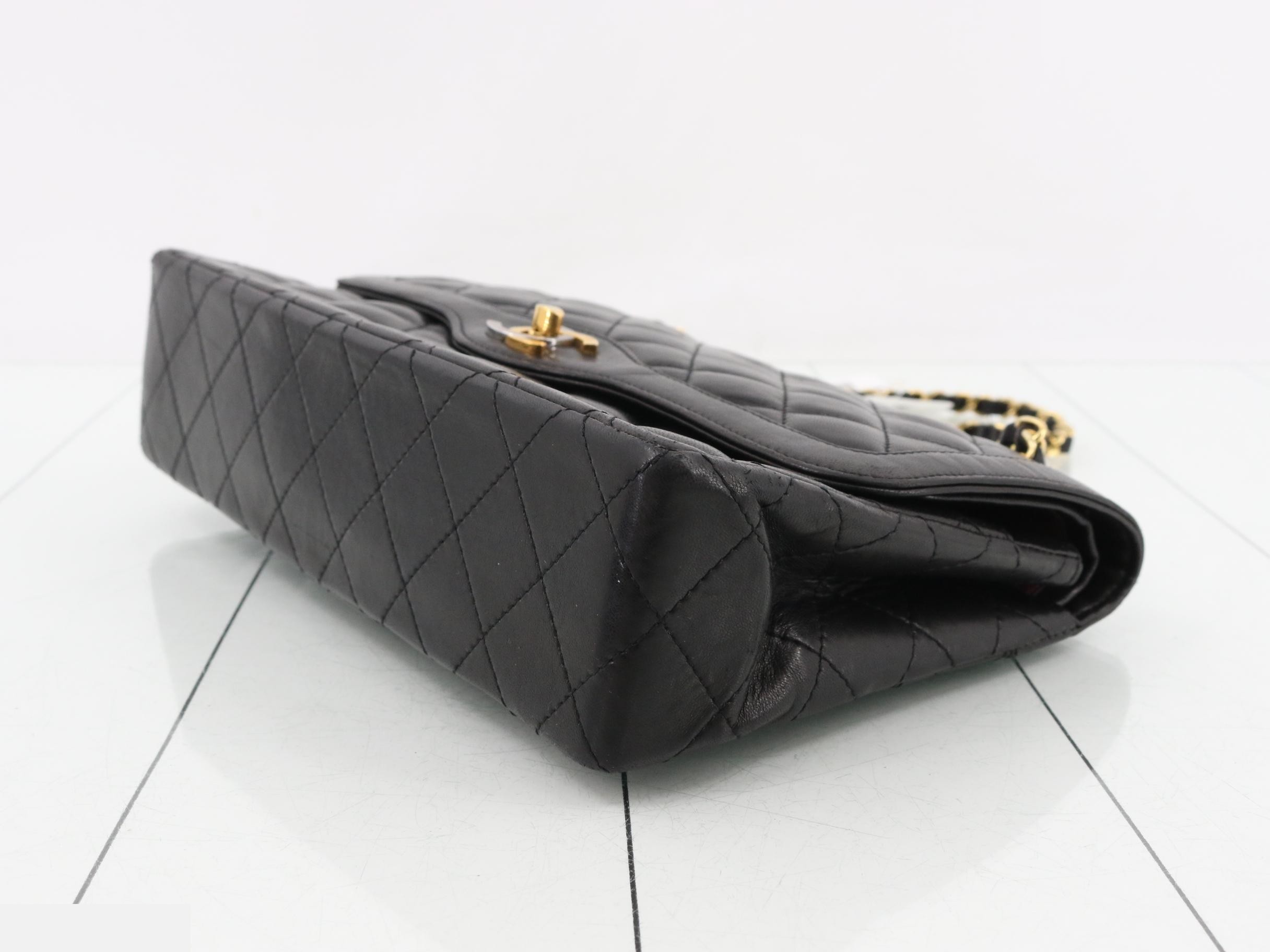 Lambskin Paris Limited Edition Chain Shoulder Bag with Turnlock and Double Flap — view 6