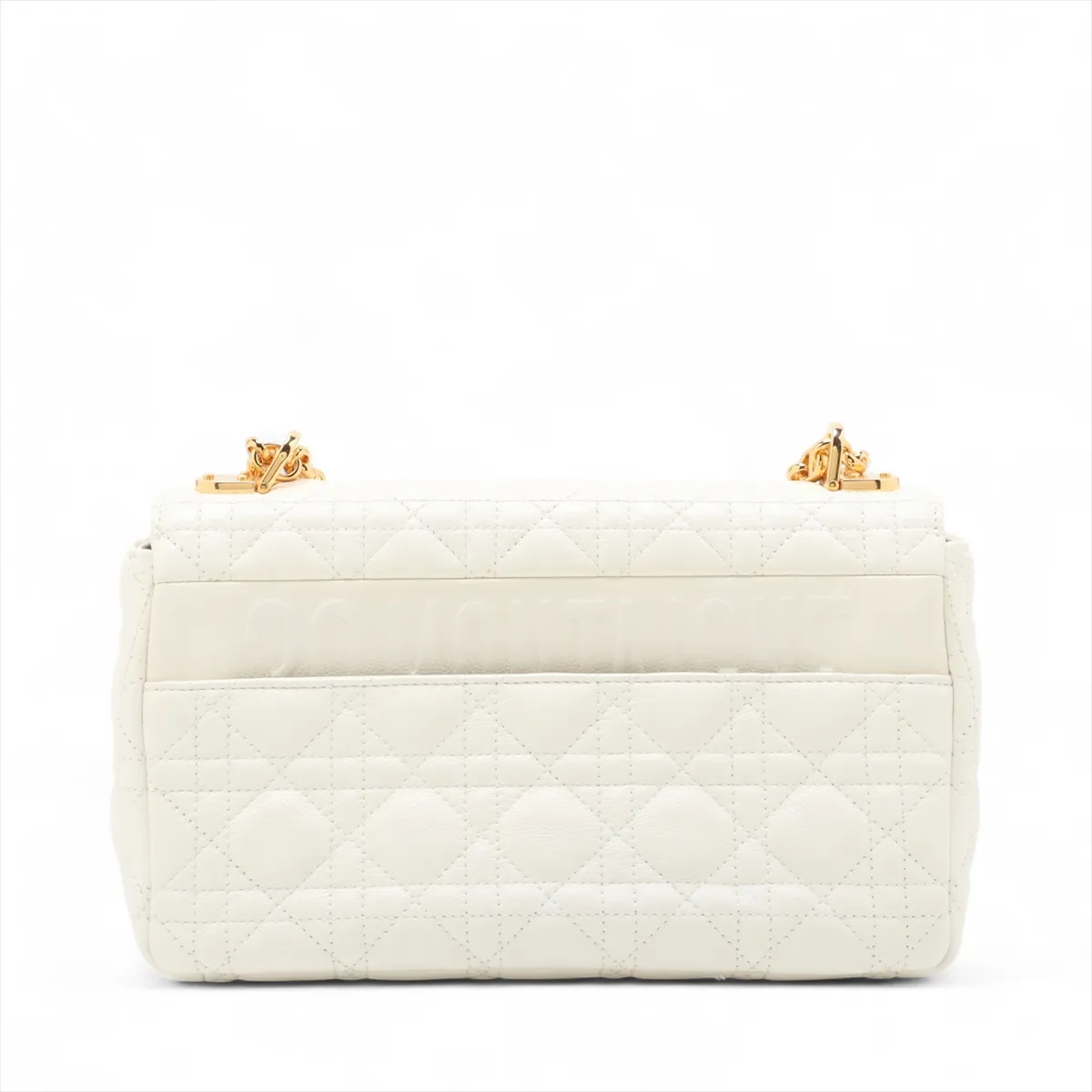 Cannage Caro Leather Chain Shoulder Bag, White — view 2