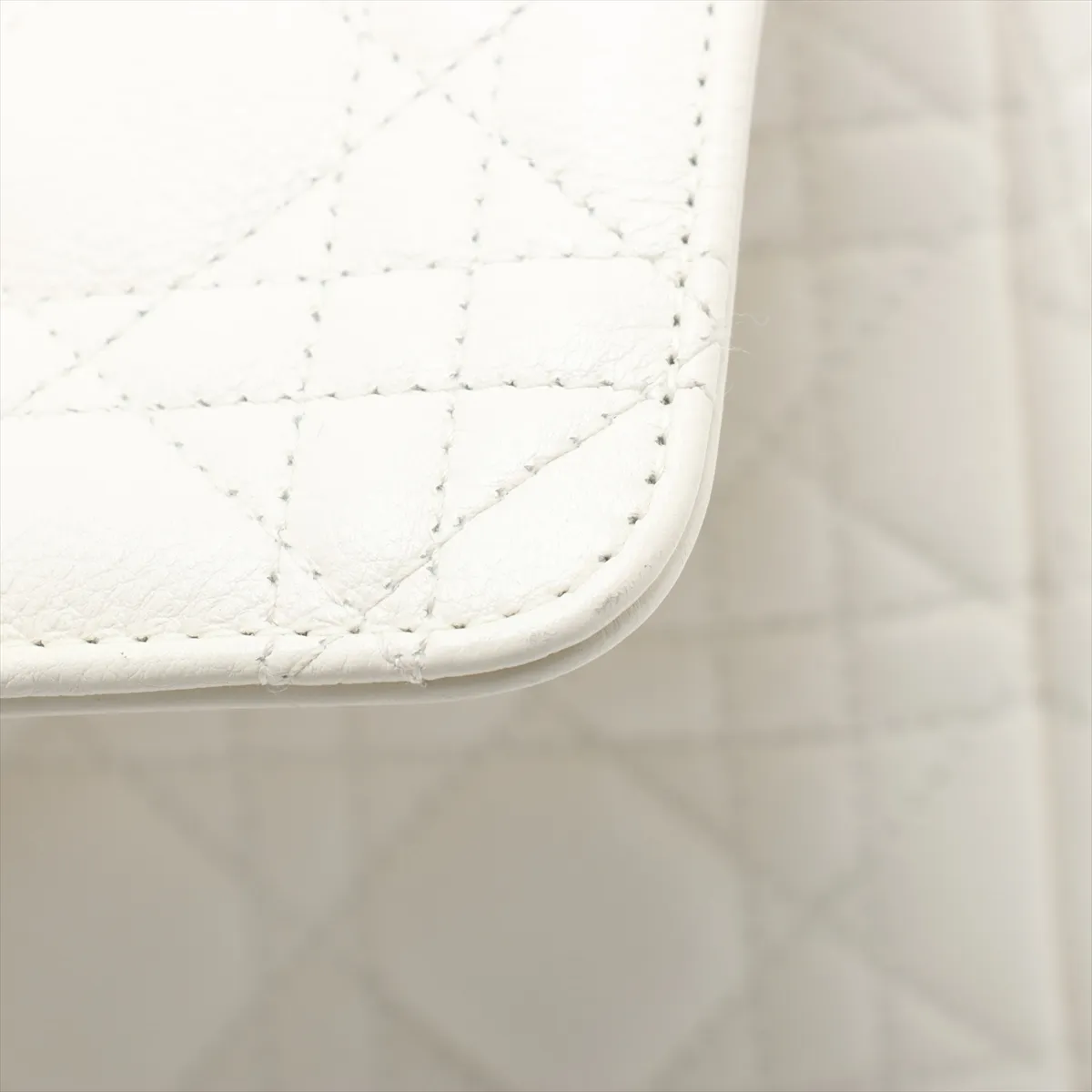 Cannage Caro Leather Chain Shoulder Bag, White — view 12