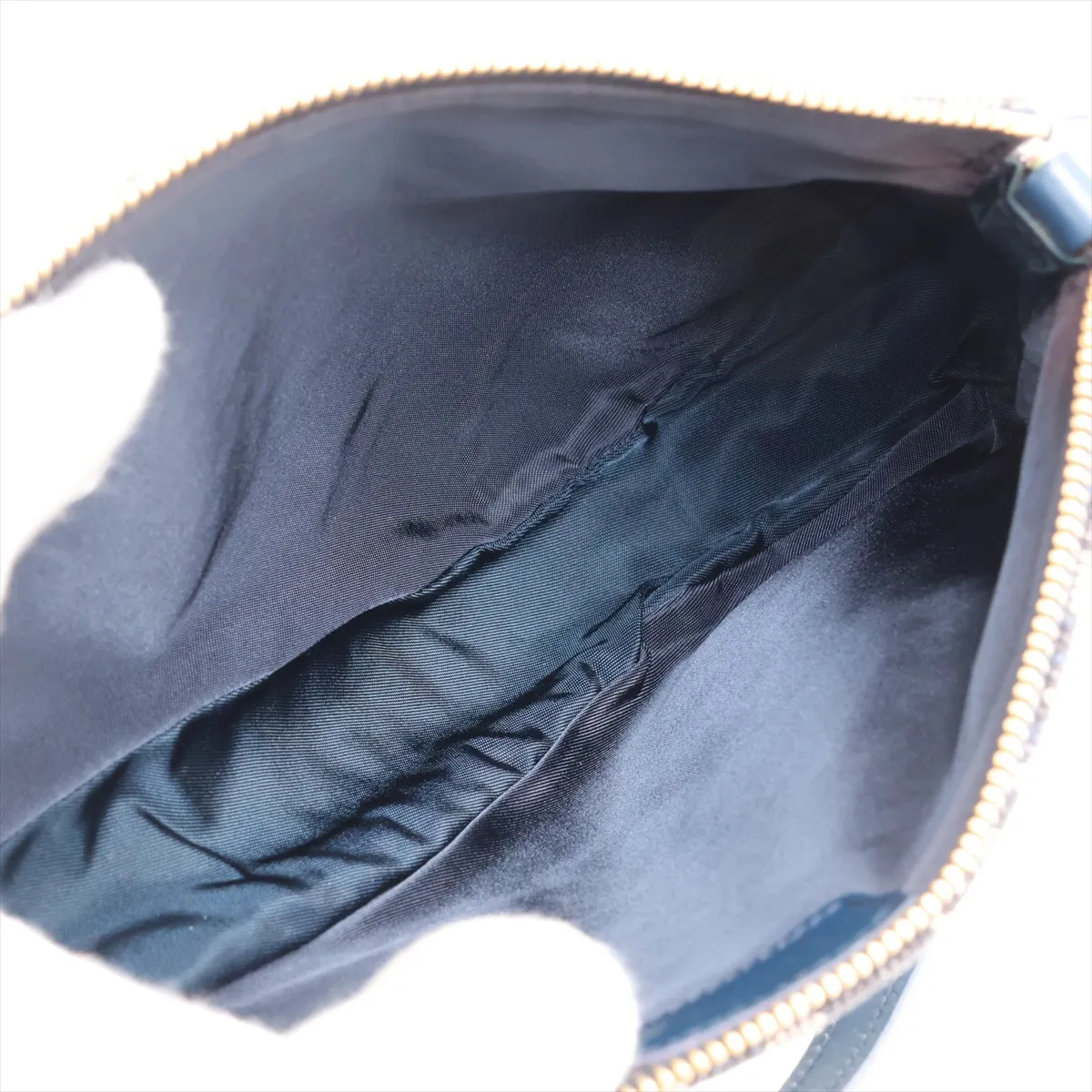 Trotter Saddle Canvas Shoulder Bag, Gray x Navy — view 6