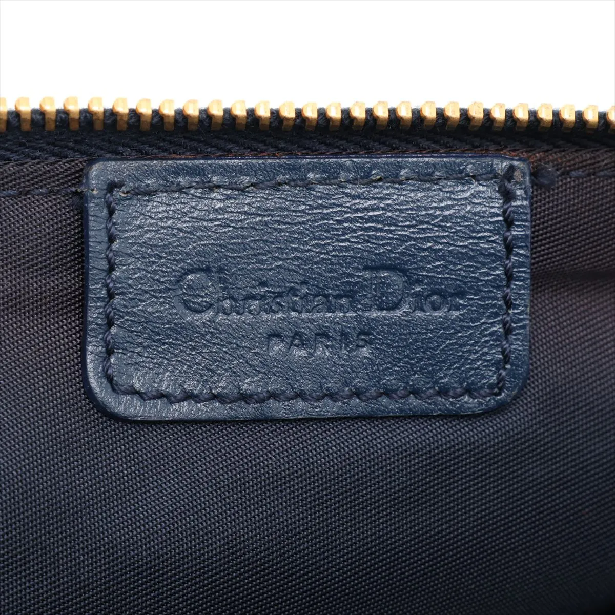 Trotter Saddle Canvas Shoulder Bag, Gray x Navy — view 7