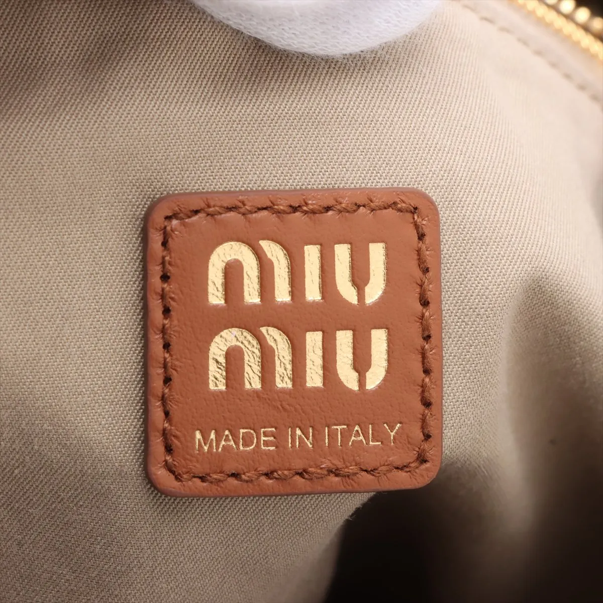 wool x leather backpack/rucksack green x brown 5BZ042 — view 12