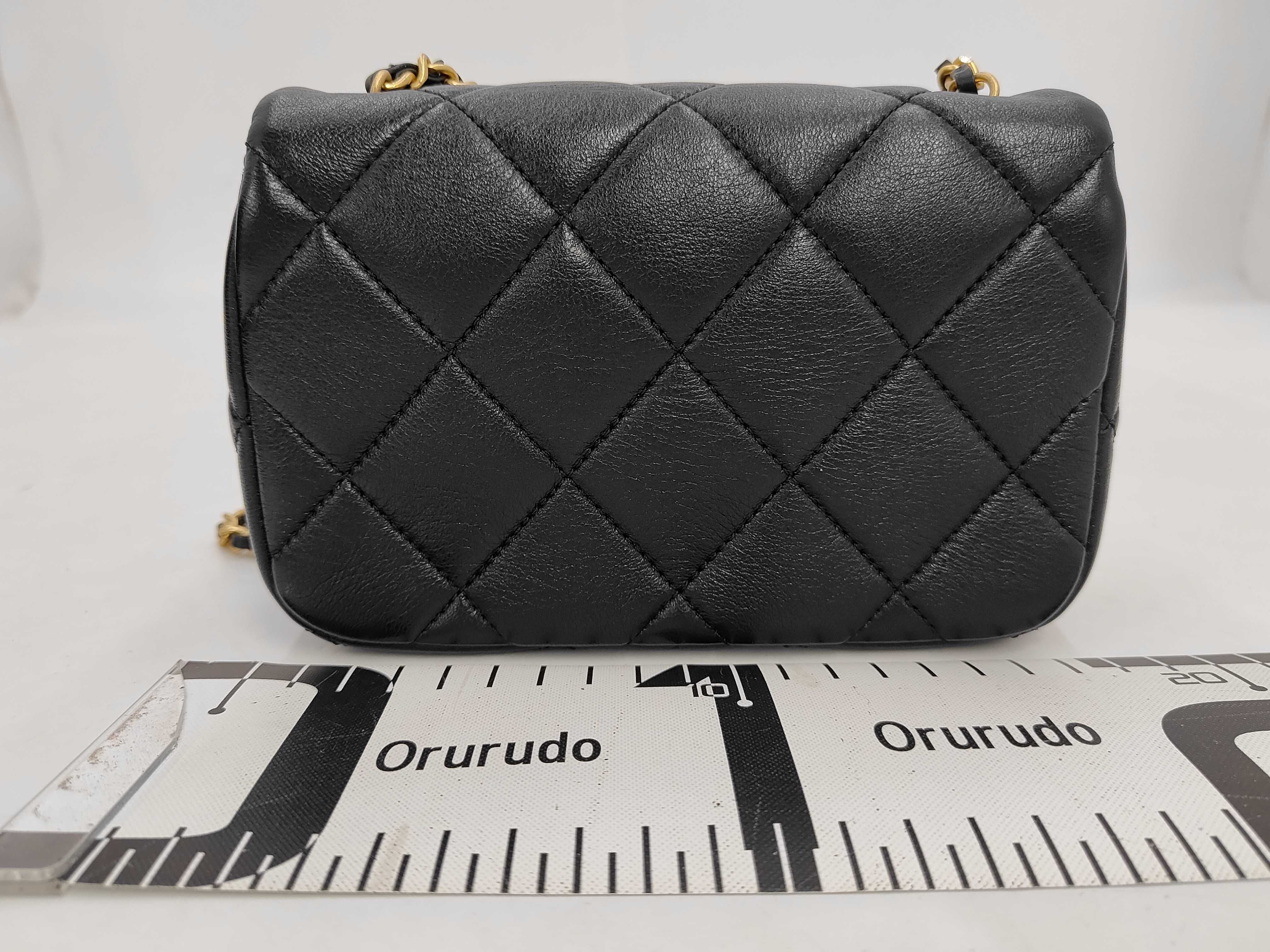 Mini Matelassé Chain Shoulder Bag, Lambskin, Black Shoulder Bag — view 2