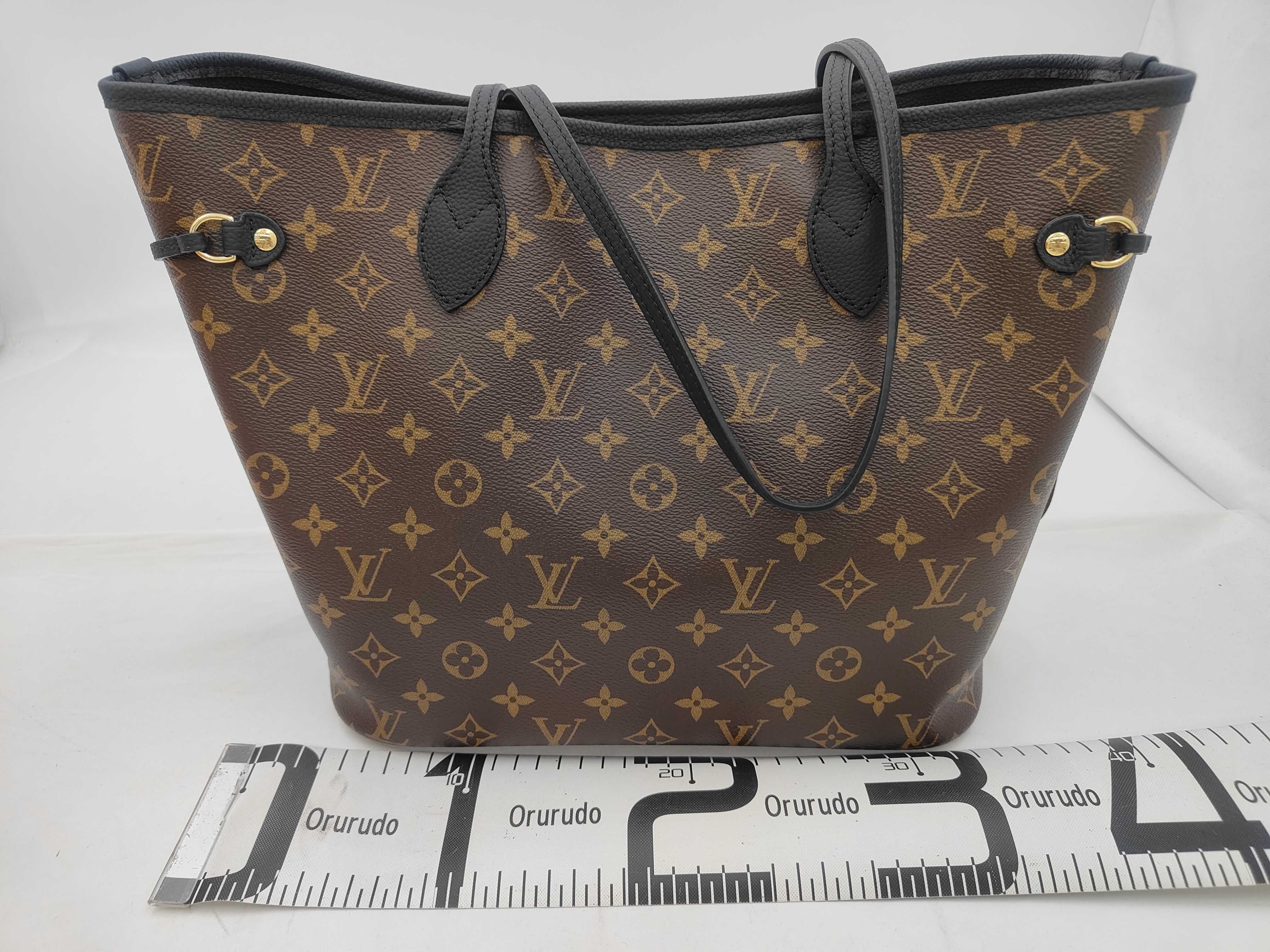 Neverfull MM Inside Out Black Tote Bag — view 2