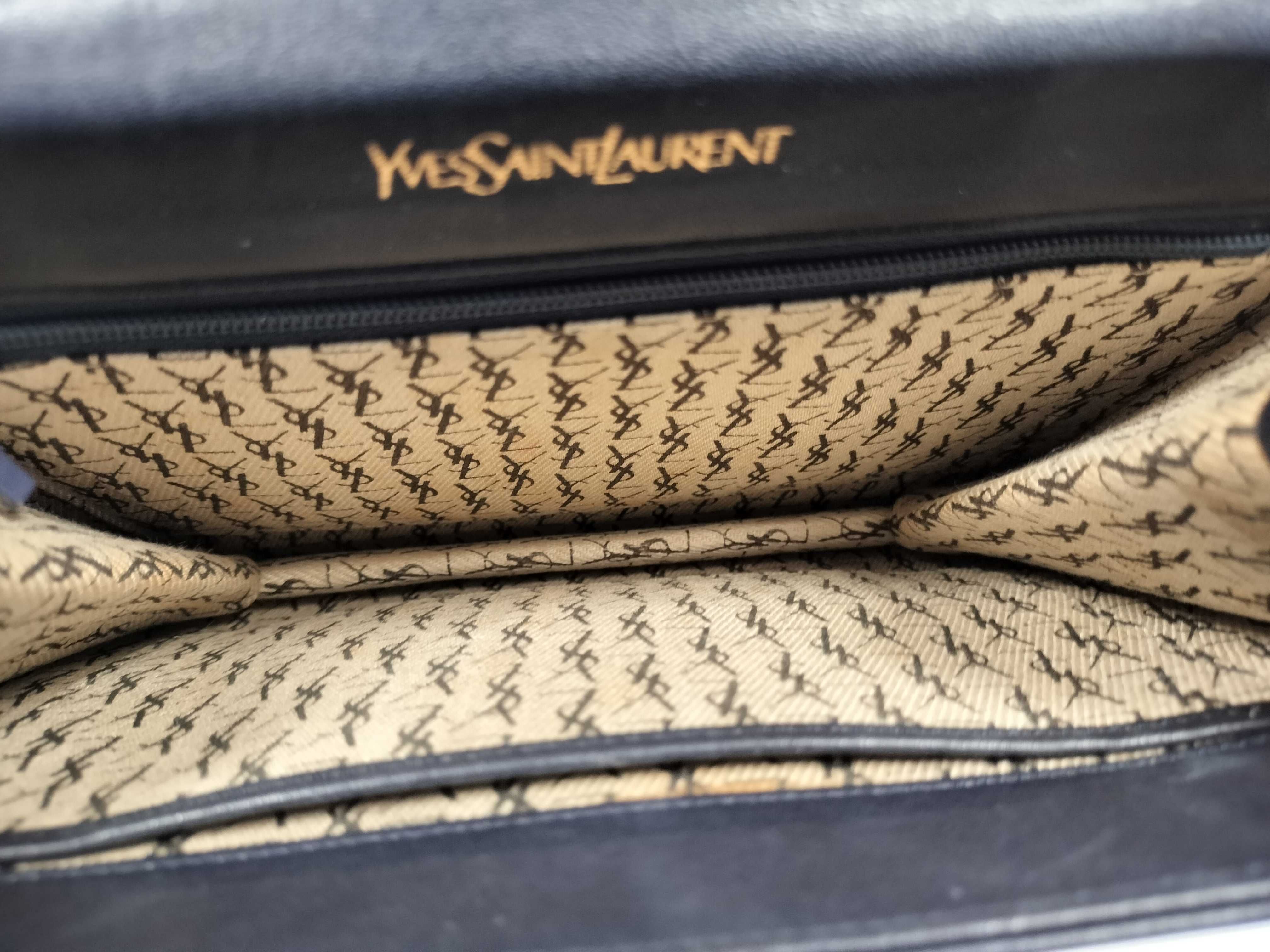 Leather YSL Logo Shoulder Bag — view 10