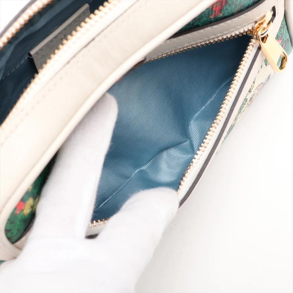 GG Supreme Ophidia PVC x Leather Shoulder Bag, White x Green — view 8