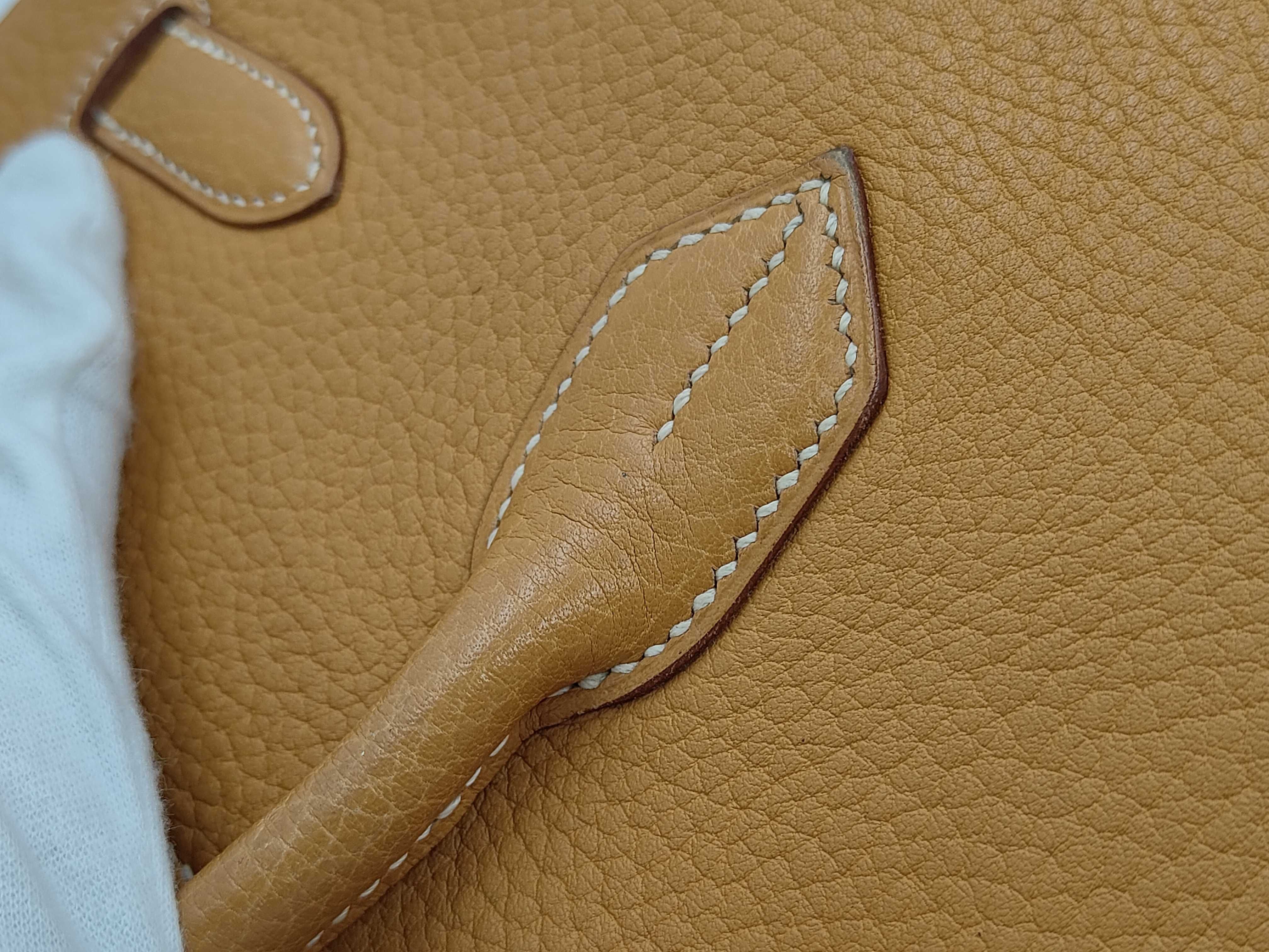 Birkin 35 Retourne Ardennes Natural Gold Hardware Z Stamp Handbag — view 7
