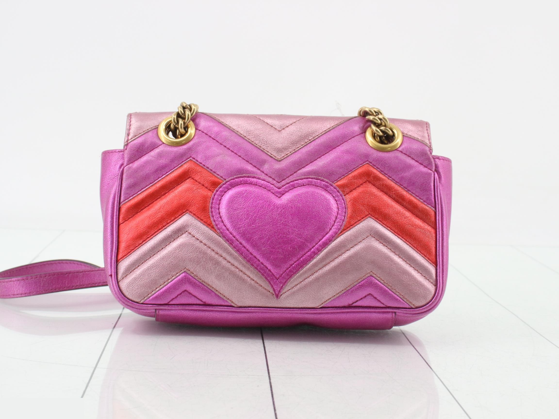 GG Marmont Leather Double Chain Shoulder Bag — view 2