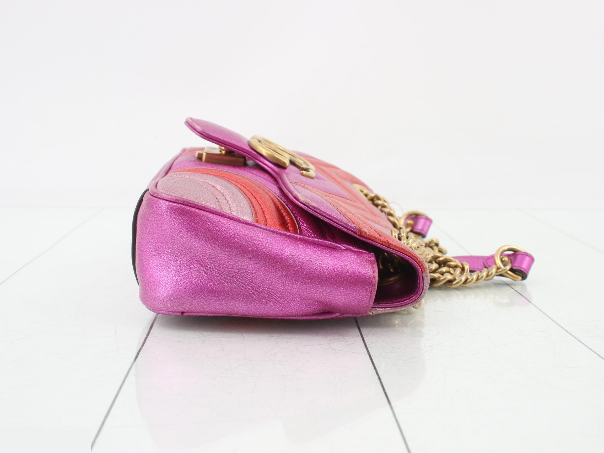 GG Marmont Leather Double Chain Shoulder Bag — view 3