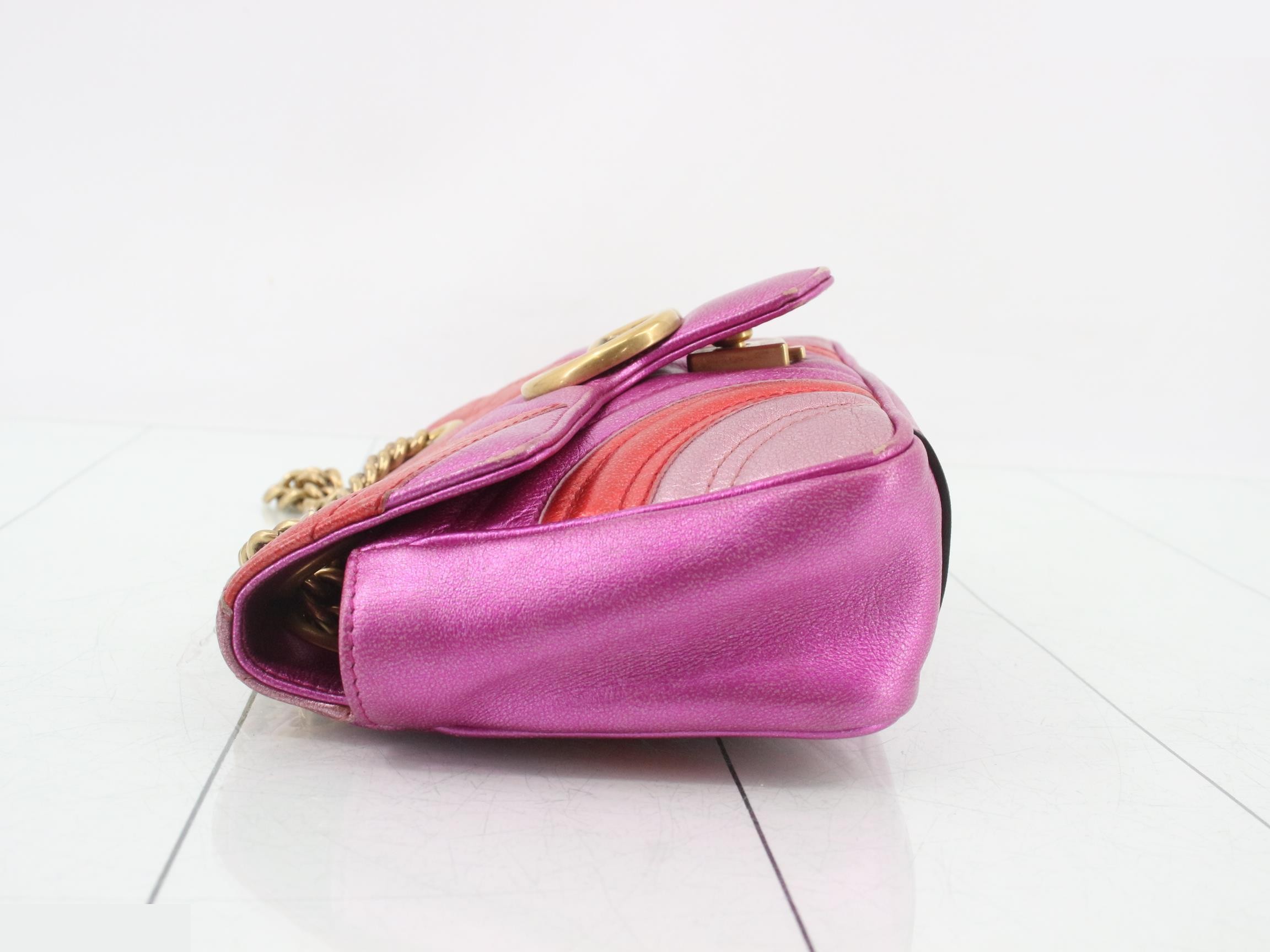 GG Marmont Leather Double Chain Shoulder Bag — view 4