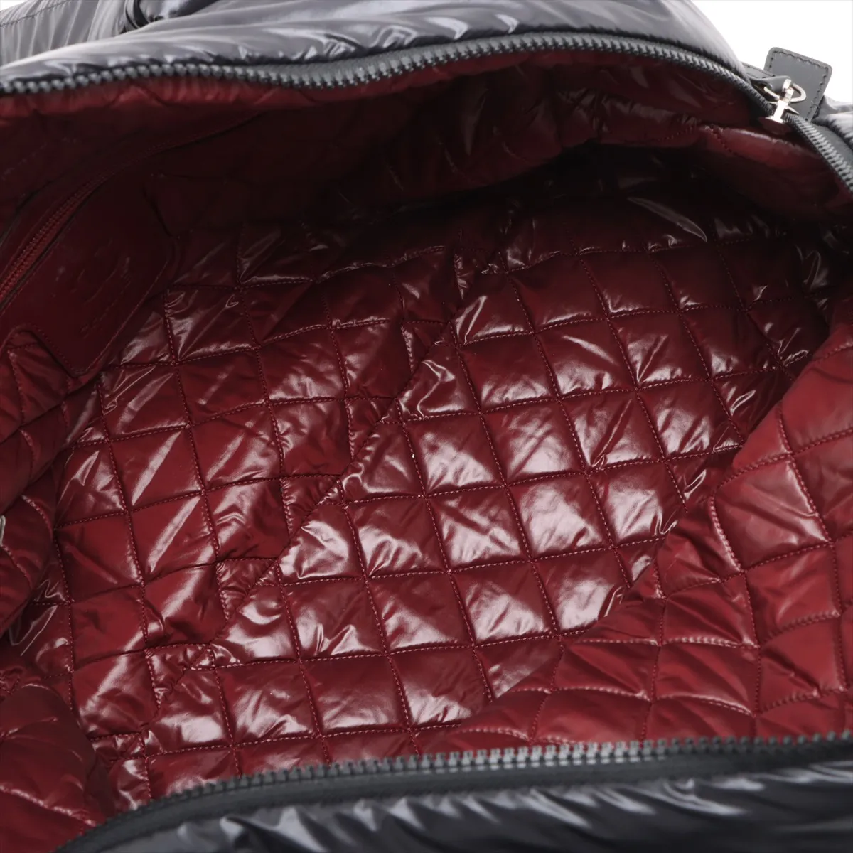 Coco Cocoon Nylon x Leather Tote Bag, Black with Silver Hardware, Item No. 12997257, Series 12 — view 7