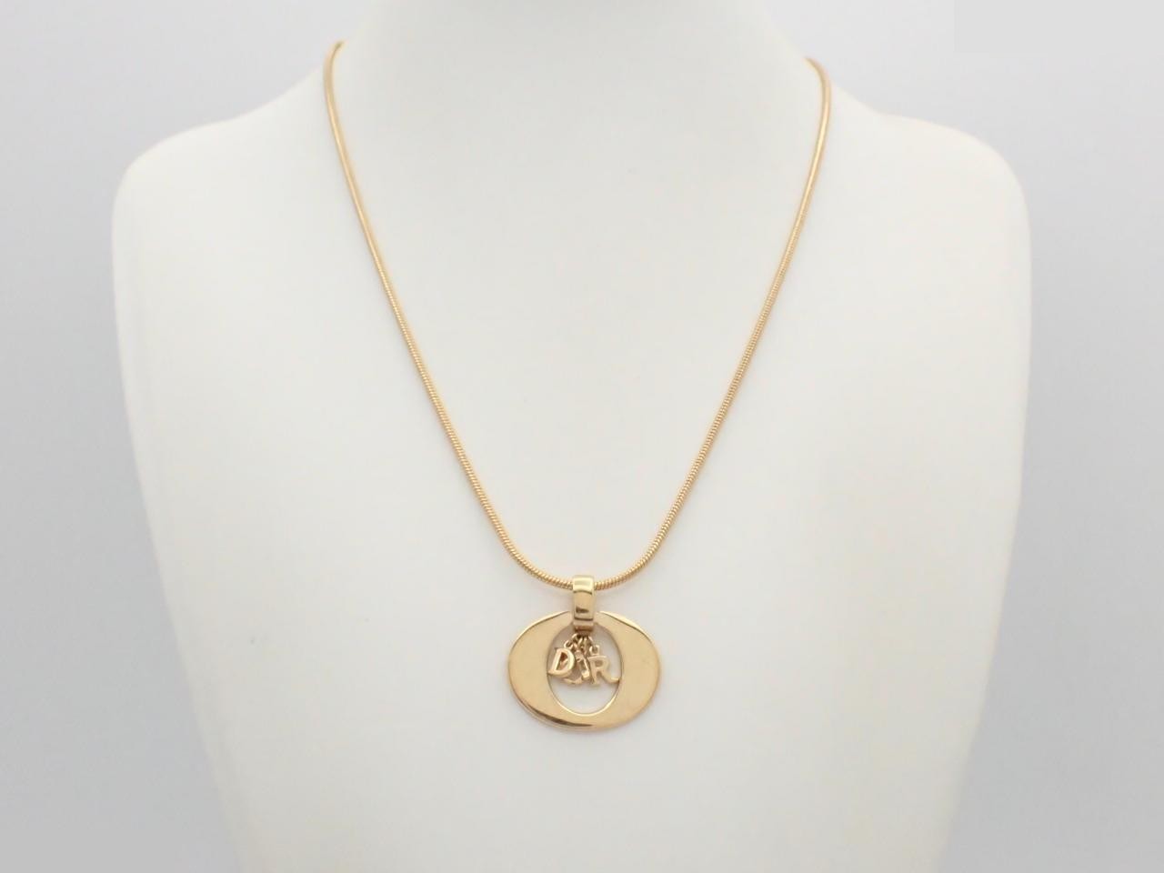 Necklace with logo, GP (gold plated), chain approximately 55cm long. — view 3