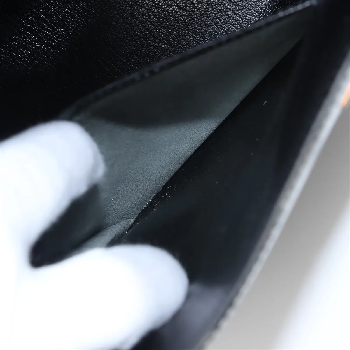 [Individually wrapped] Hermes Kelly 32 Serie Box Calf Black x Blue Saphir Gold Hardware U:1991 — view 11