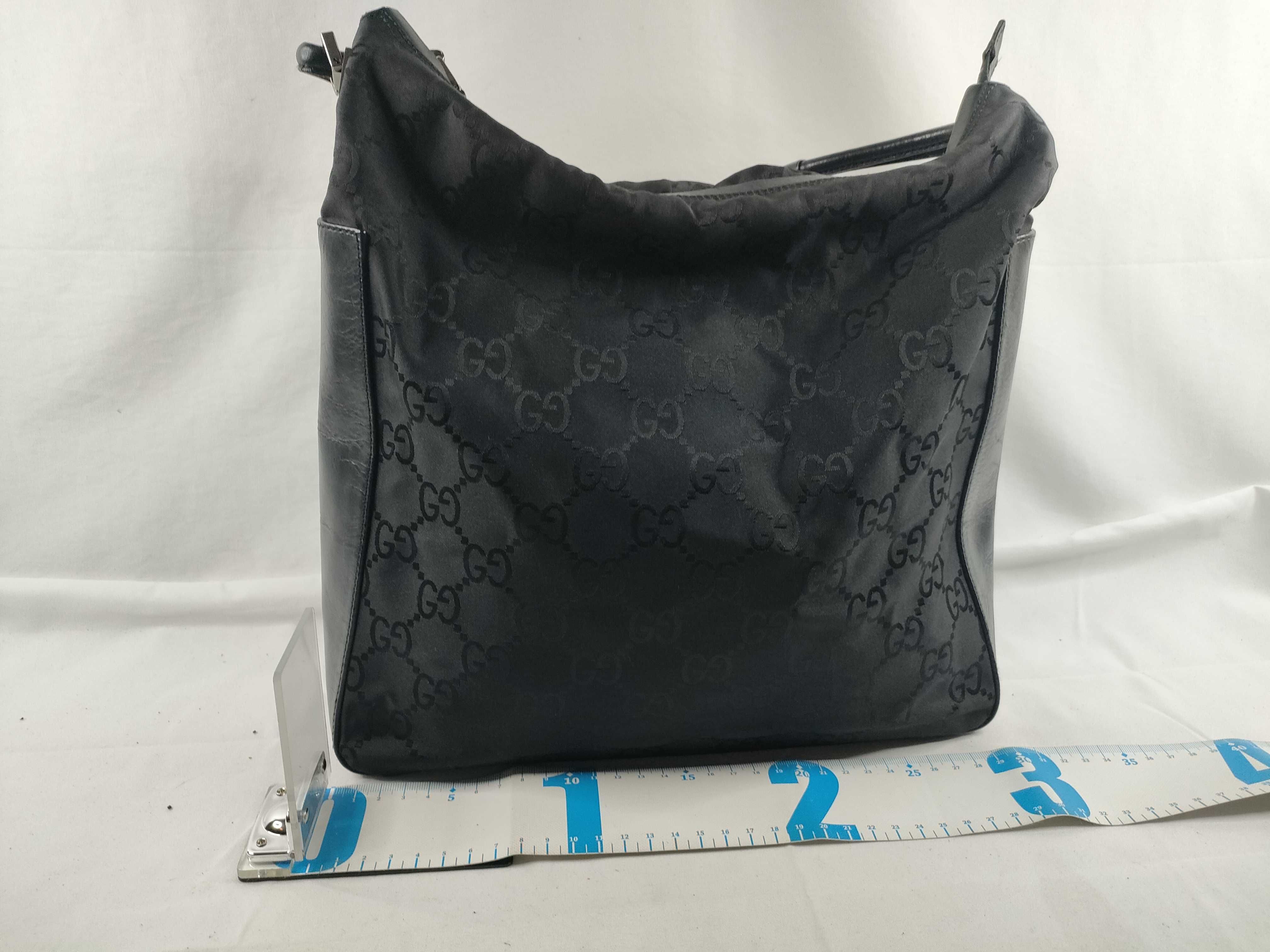 Shoulder Bag, Gucci One-Shoulder Bag, Handbag, GG Nylon, Half-Moon, Black Shoulder Bag — view 2