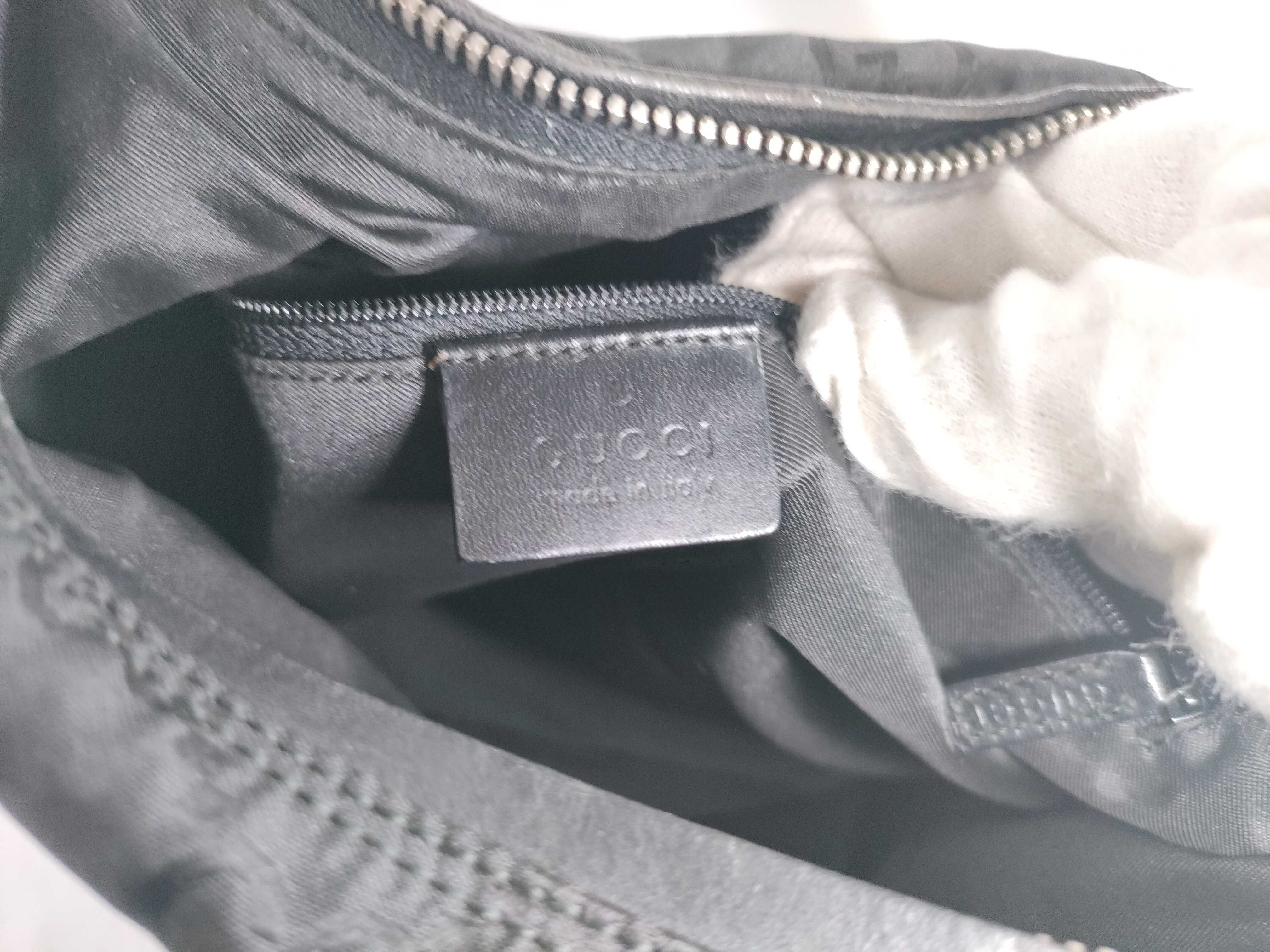 Shoulder Bag, Gucci One-Shoulder Bag, Handbag, GG Nylon, Half-Moon, Black Shoulder Bag — view 13