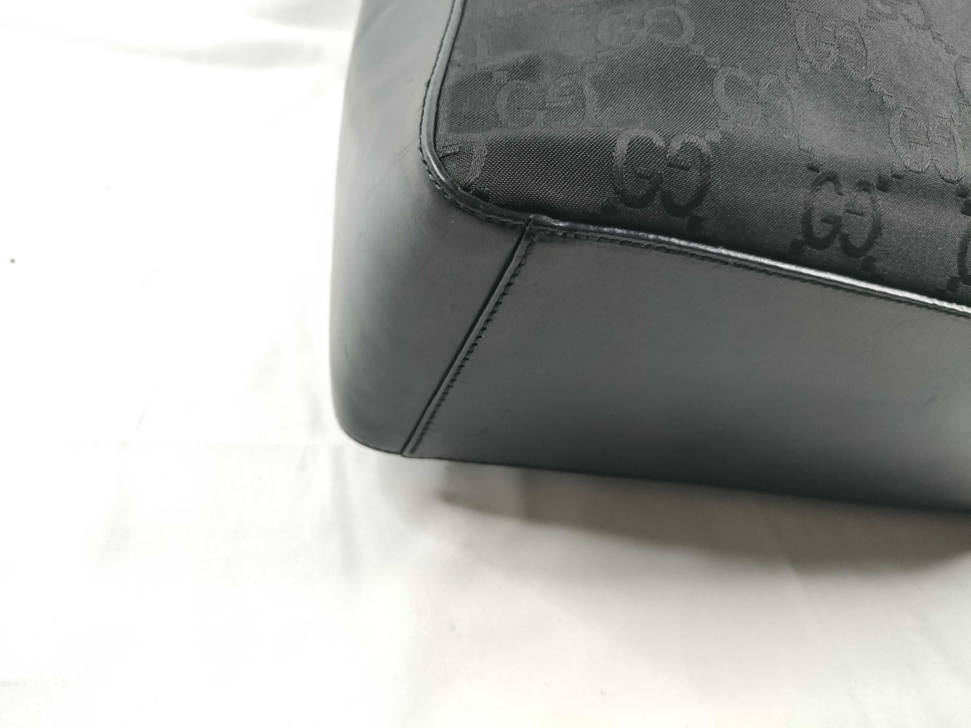 Shoulder Bag, Gucci One-Shoulder Bag, Handbag, GG Nylon, Half-Moon, Black Shoulder Bag — view 3