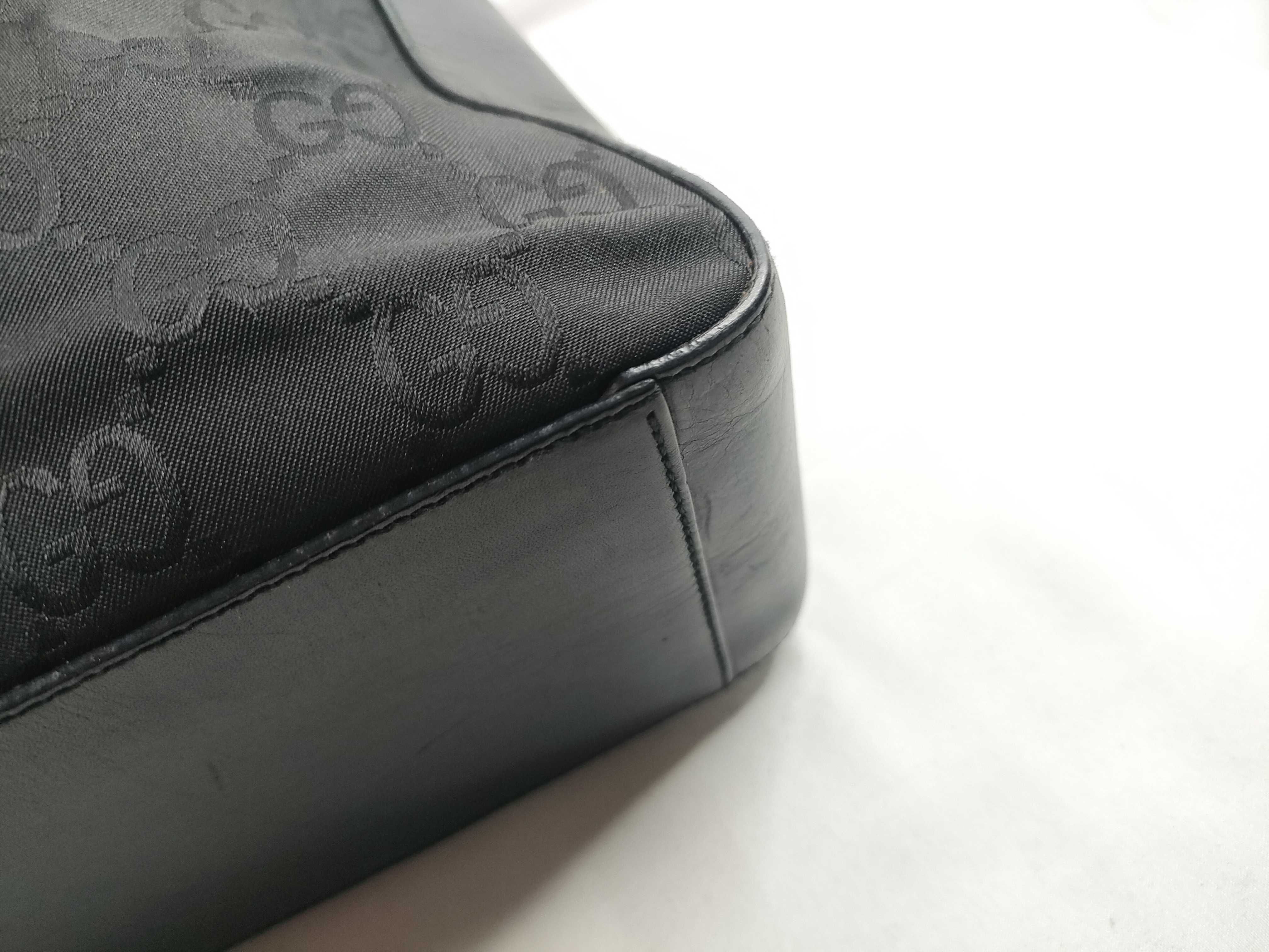 Shoulder Bag, Gucci One-Shoulder Bag, Handbag, GG Nylon, Half-Moon, Black Shoulder Bag — view 5