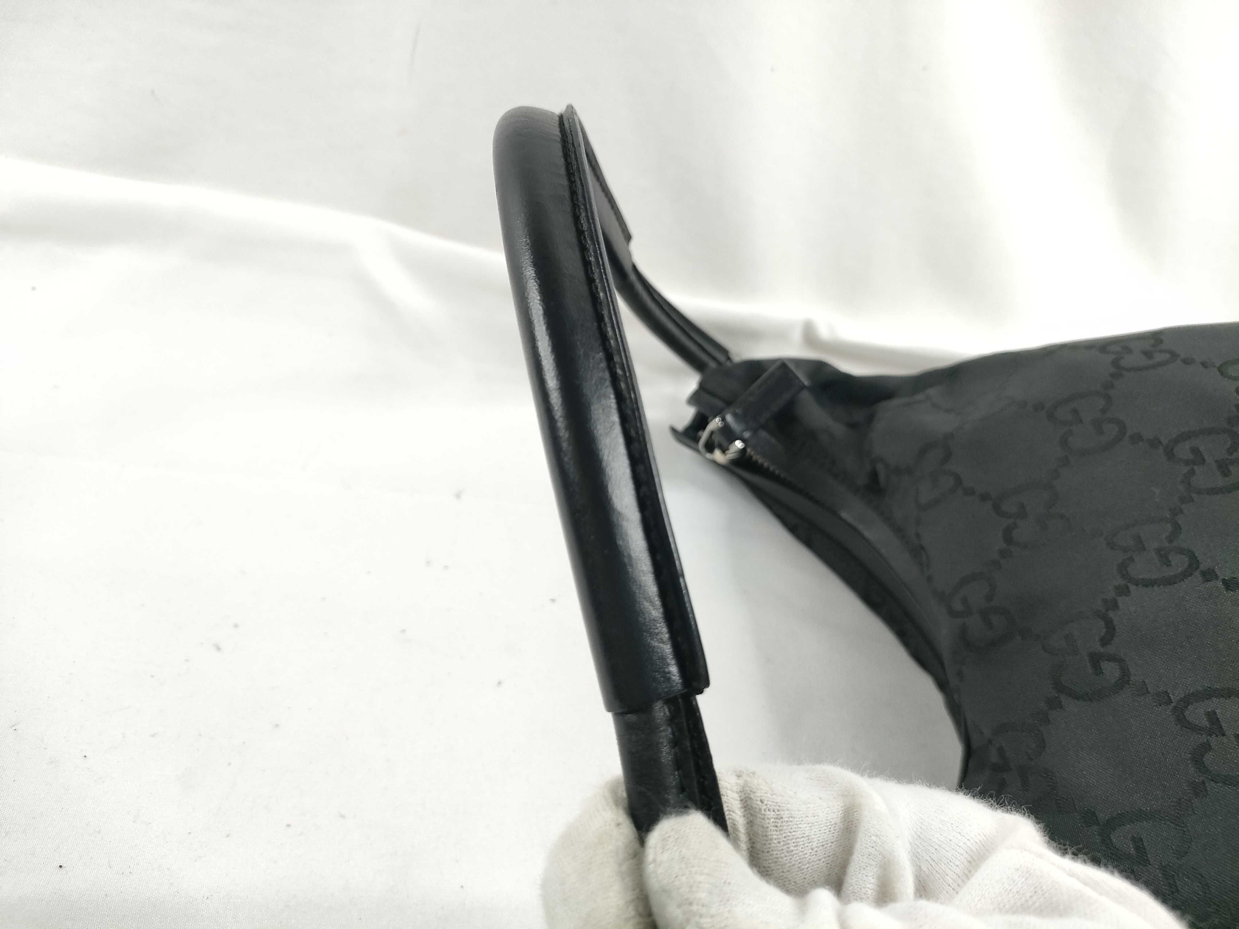 Shoulder Bag, Gucci One-Shoulder Bag, Handbag, GG Nylon, Half-Moon, Black Shoulder Bag — view 7
