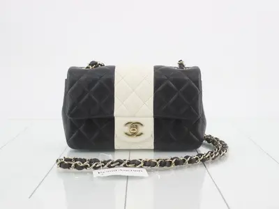 Bicolor Mini Matelassé Chain Shoulder Bag