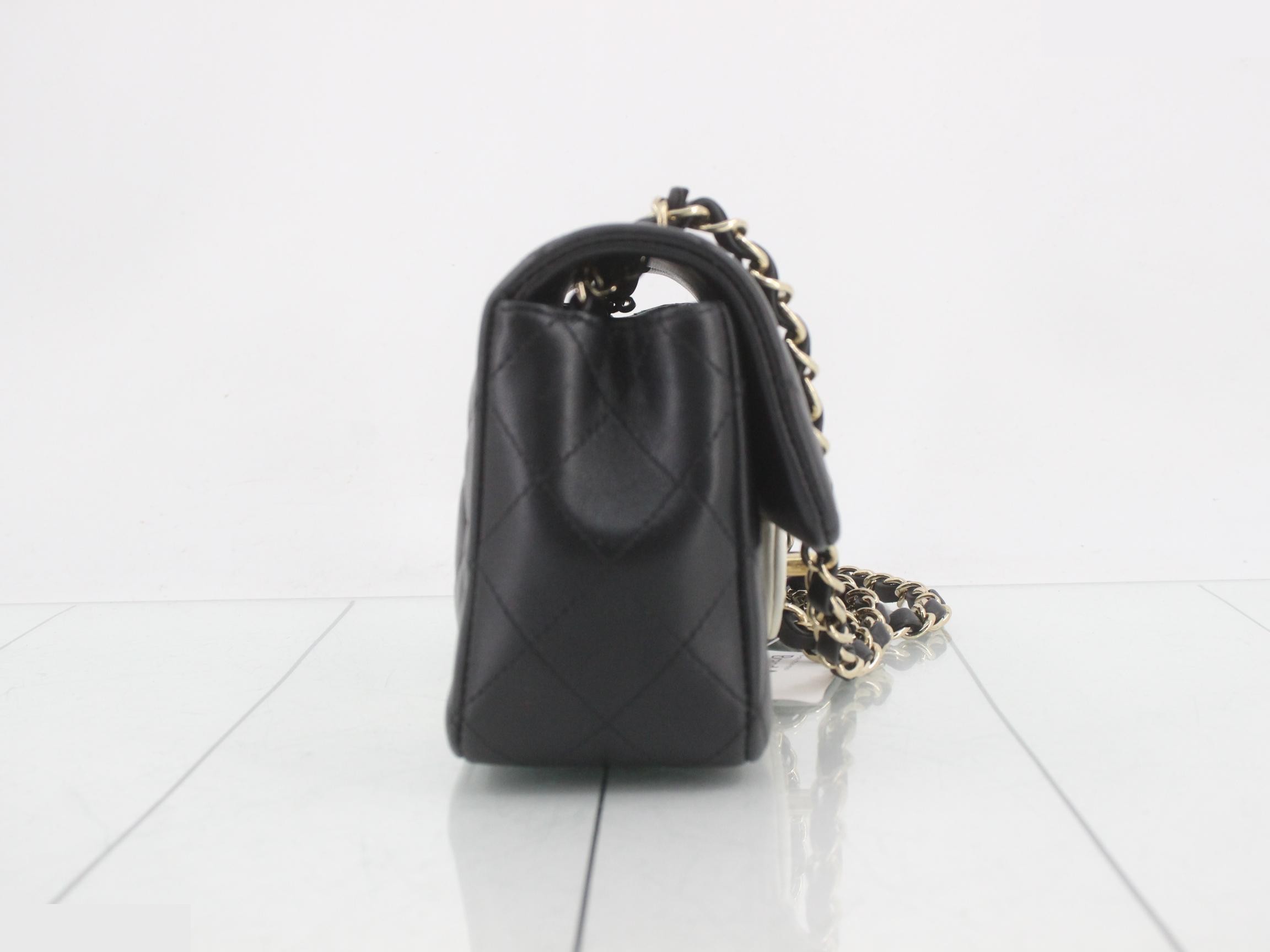 Bicolor Mini Matelassé Chain Shoulder Bag — view 4