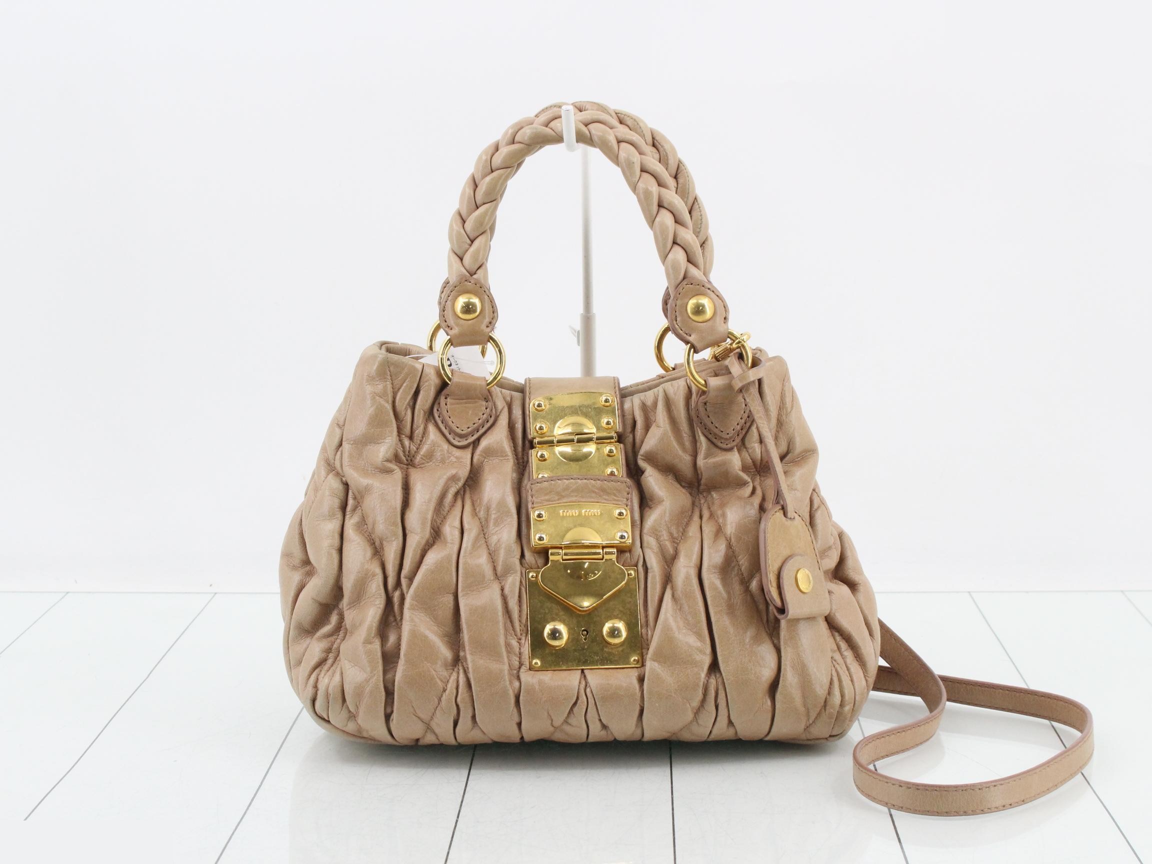 Matelassé Leather 2-Way Shoulder/Handbag