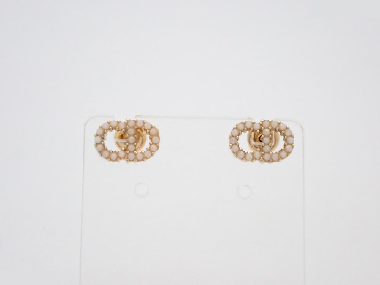 CD logo pearl earrings GP