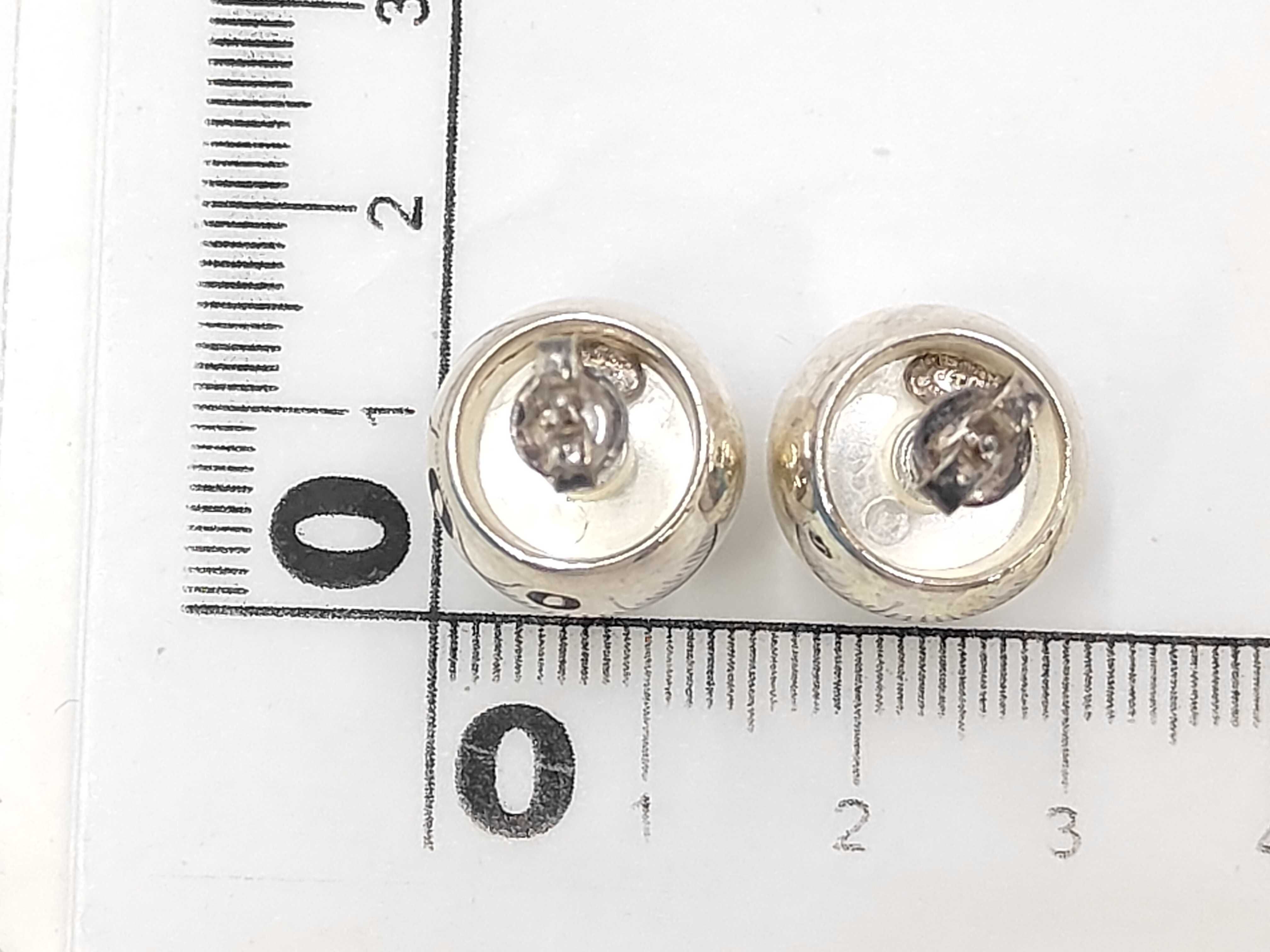 earrings, ball design, logo, silver, 98P (presumably referring to a specific brand or brand). — view 2