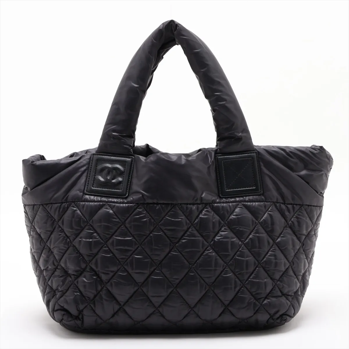 Coco Cocoon Nylon Tote Bag, Black with Silver Hardware, Item No. 18251263, Series No. 18 — view 2