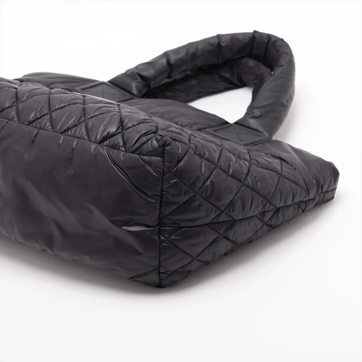 Coco Cocoon Nylon Tote Bag, Black with Silver Hardware, Item No. 18251263, Series No. 18 — view 3