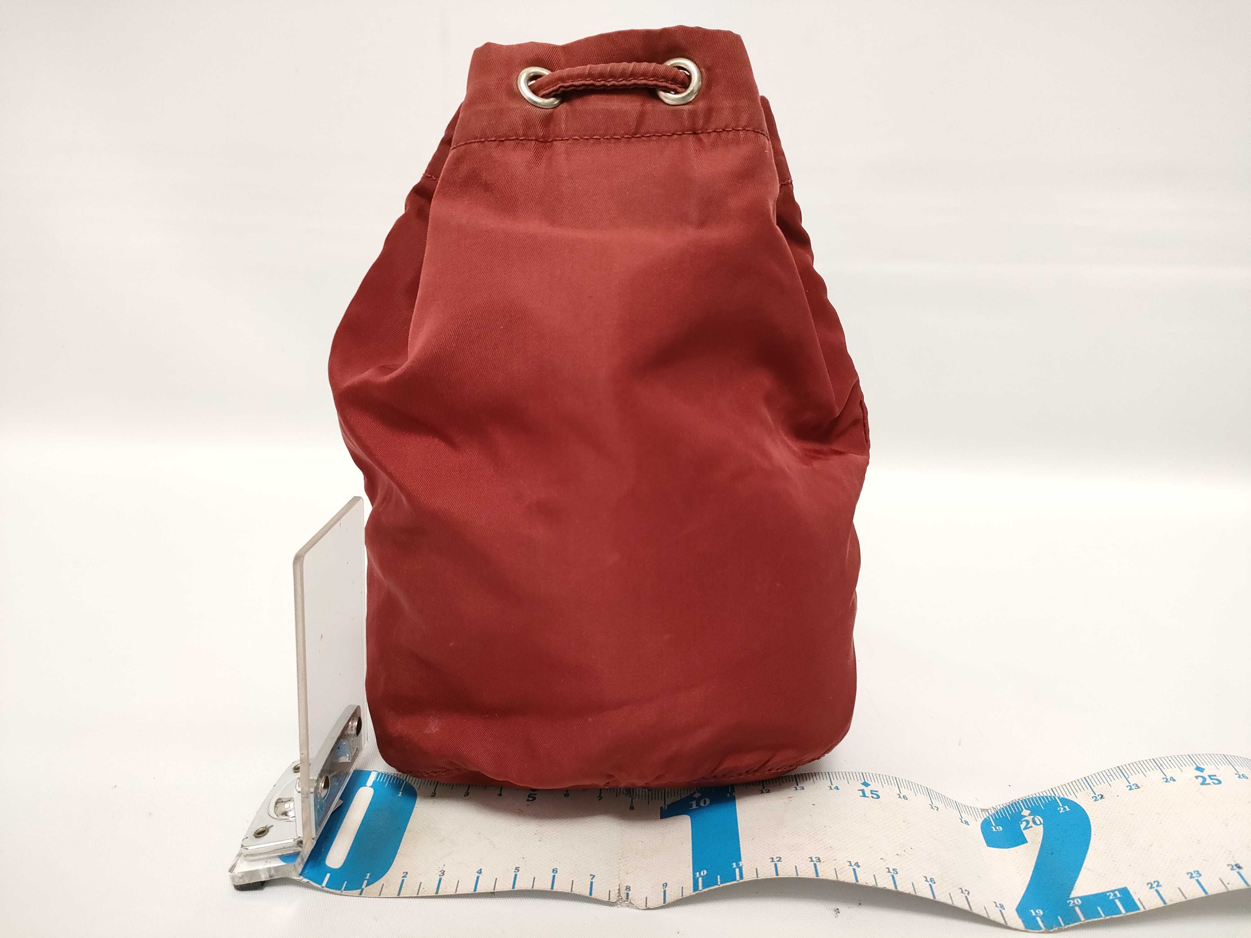 drawstring pouch, dark red. — view 2
