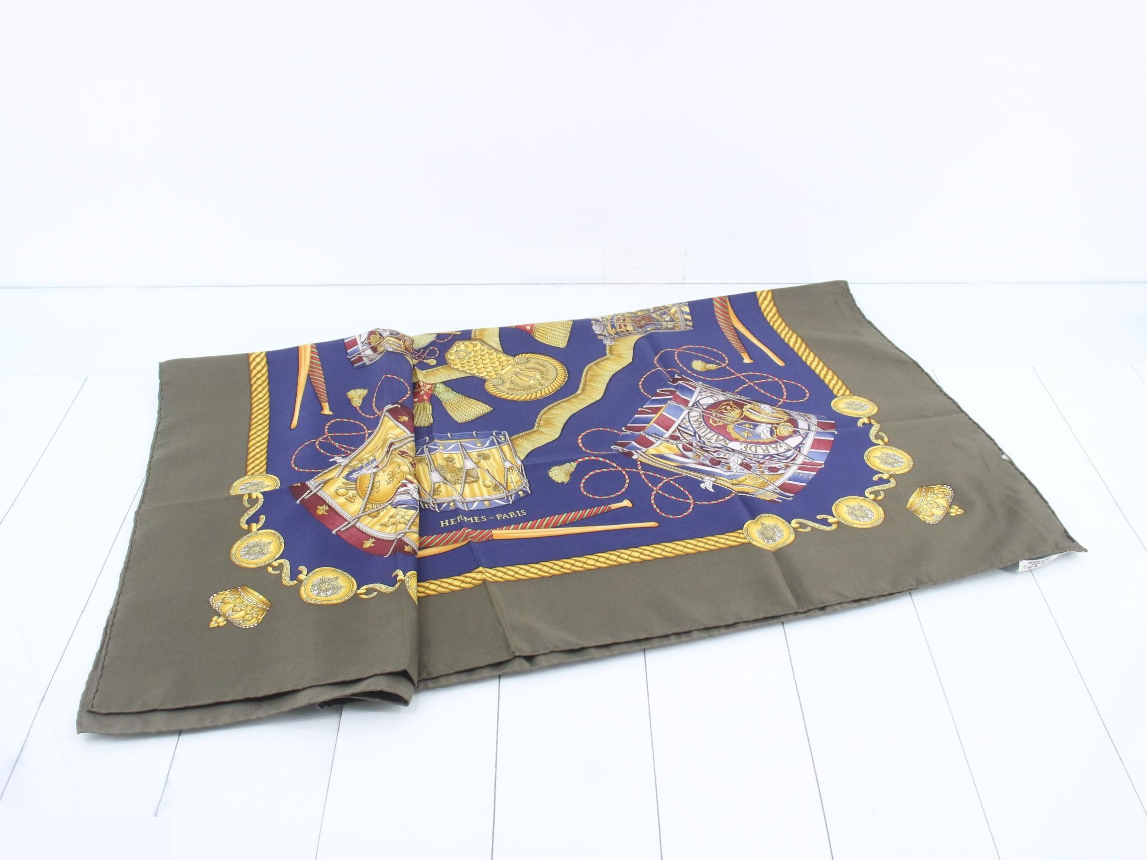 Carre 90 Silk Tambour Drum Scarf — view 3