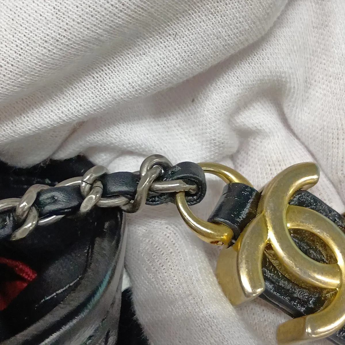 Gabrielle de Chanel Vintage Calfskin Chain Shoulder Bag, Black with Gold and Silver Hardware, Item Number 26341598 (Serial Number 26) — view 10