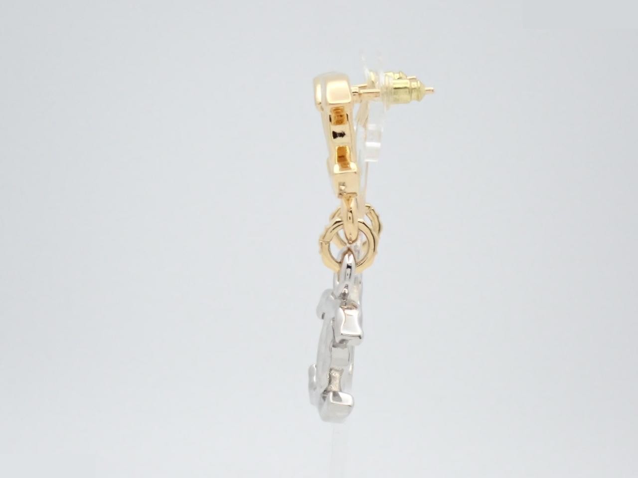 earrings, B26P, Coco Mark, gold and silver. — view 3