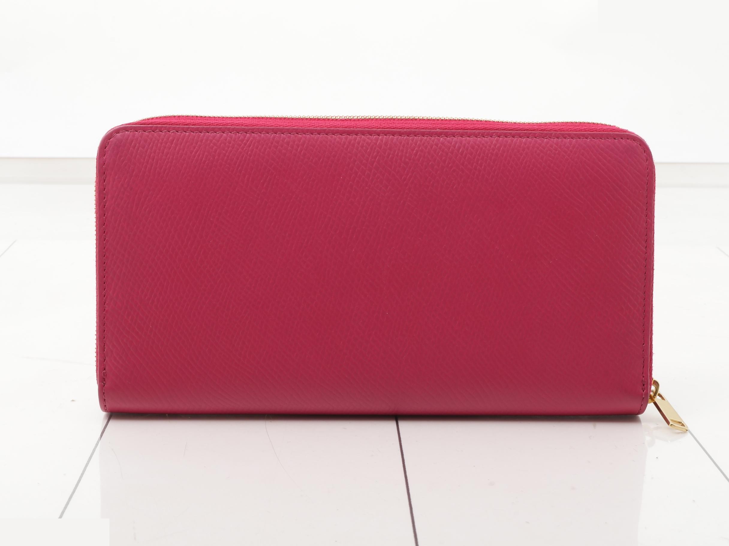 Large zip wallet, leather, magenta — view 2
