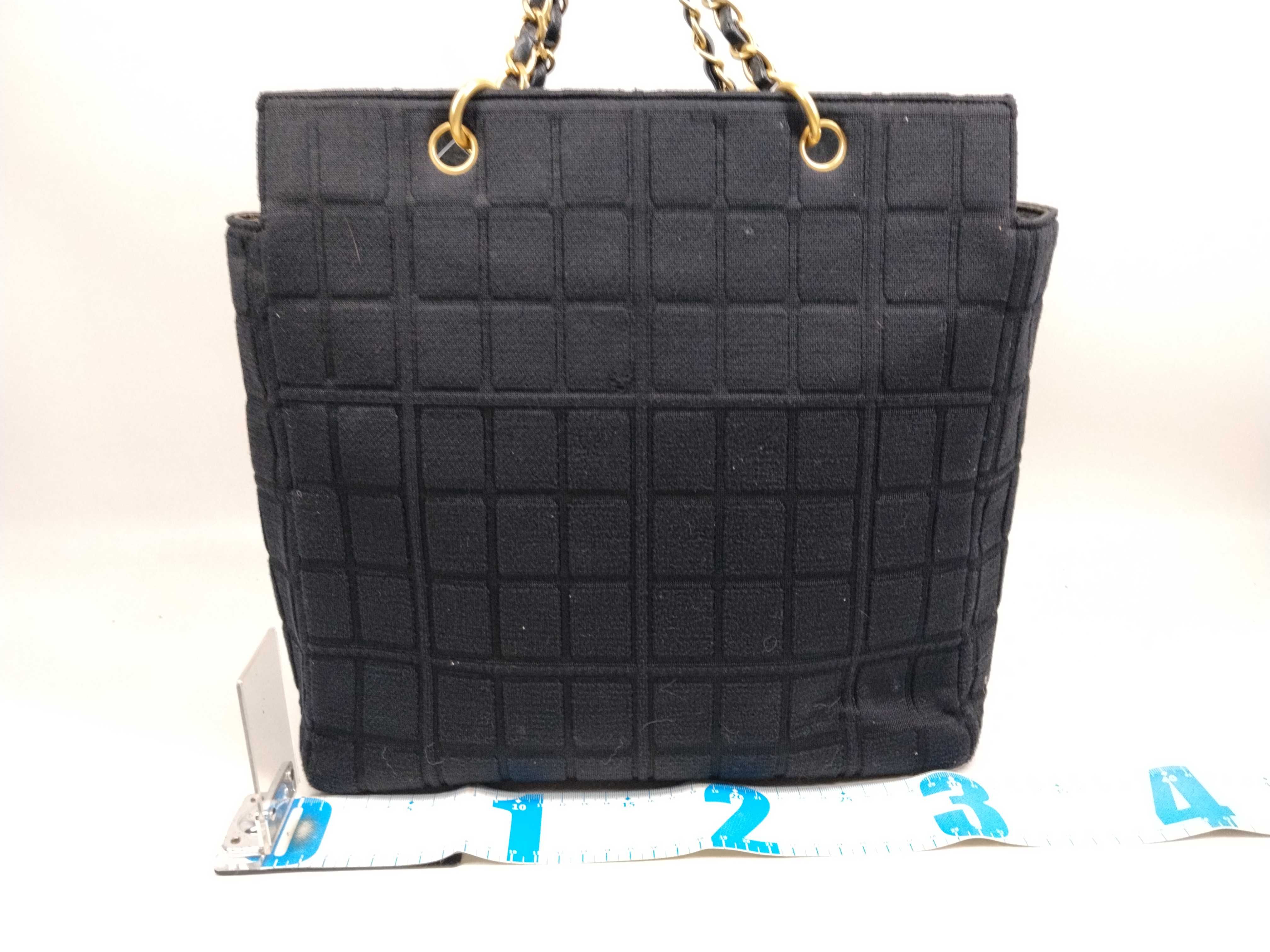 Chocolate Bar Chain Tote Bag, Cotton, Black Tote Bag — view 2